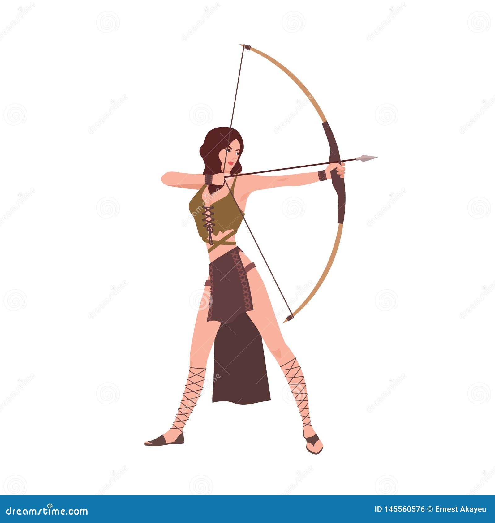 Diana Oder Artemis Gottin Der Jagd Von Der Romischen Oder Griechischen Mythologie Lokalisiert Auf Weissem Hintergrund Trotzen Sie Vektor Abbildung Illustration Von Diana Zeichen 145560576