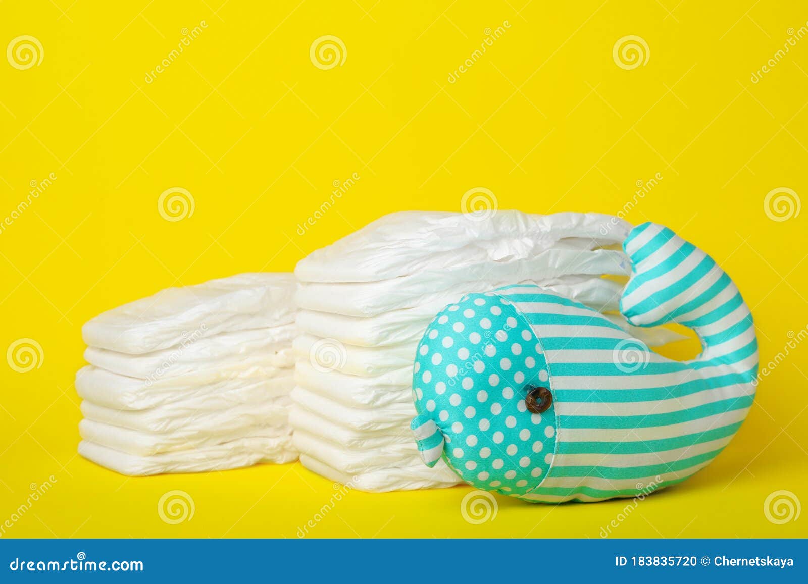Diapers and Toy Whale on Background Stock Photo Image of childhood