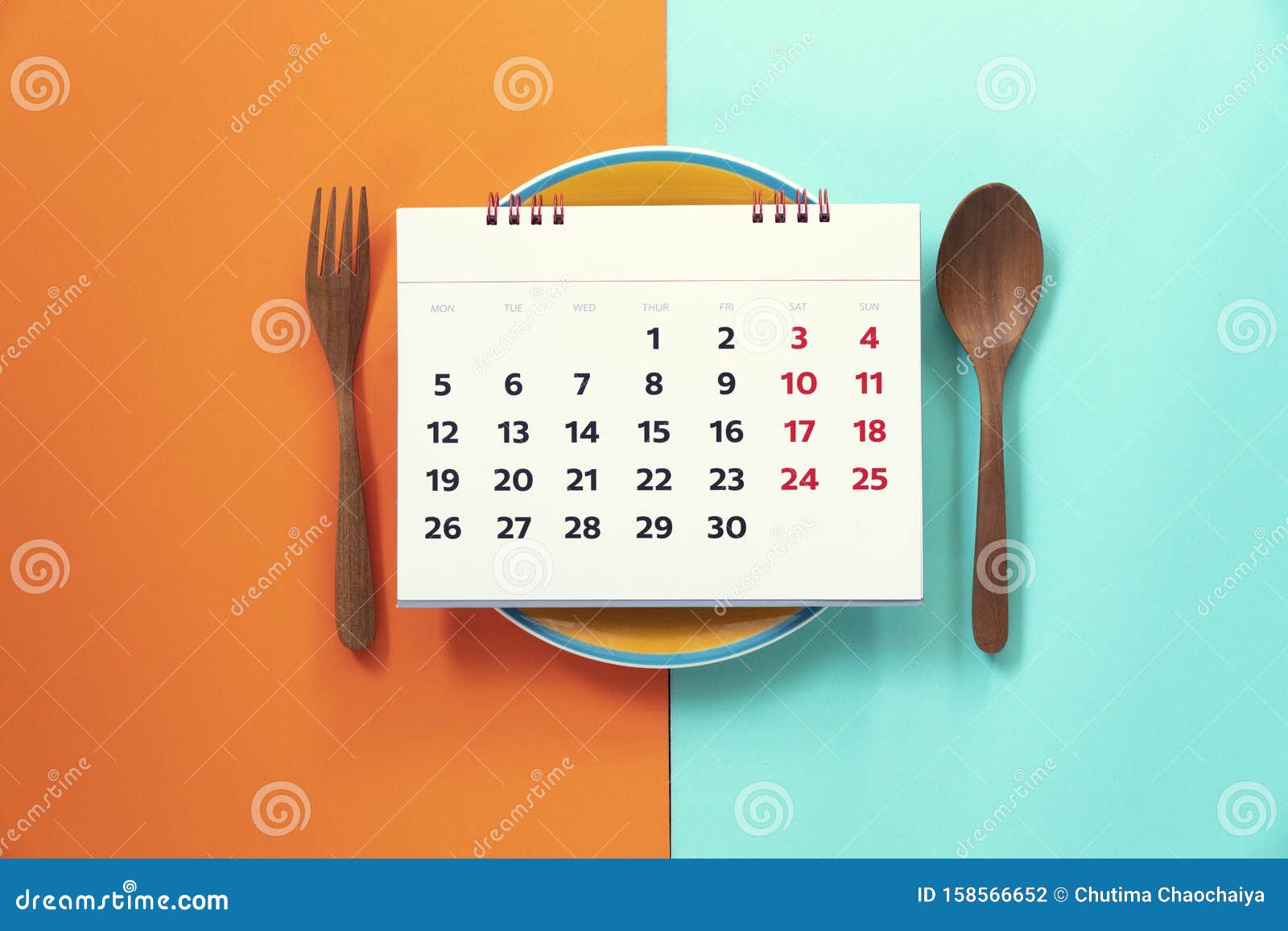 Diario Alimentare O Calendario Alimentare Giornaliero, Cucchiaio