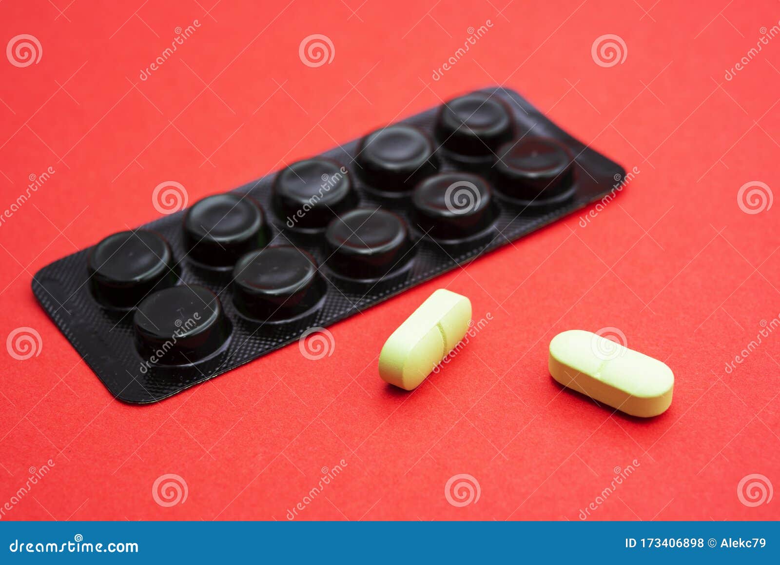 Diarrhea Tablets and Activated Charcoal Stock Photo - Image of capsule,  background: 173406898
