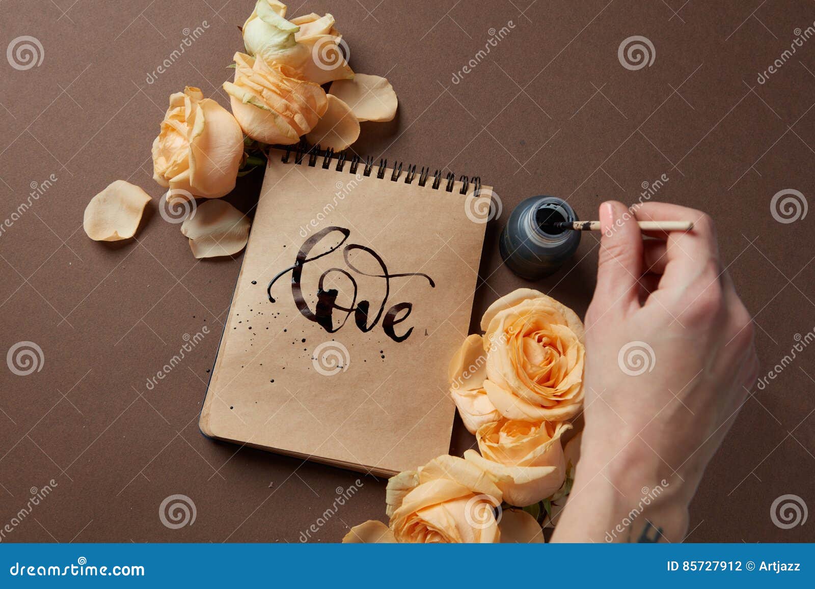 Diary or Notebook with Word Love Stock Photo - Image of drawing, copy ...