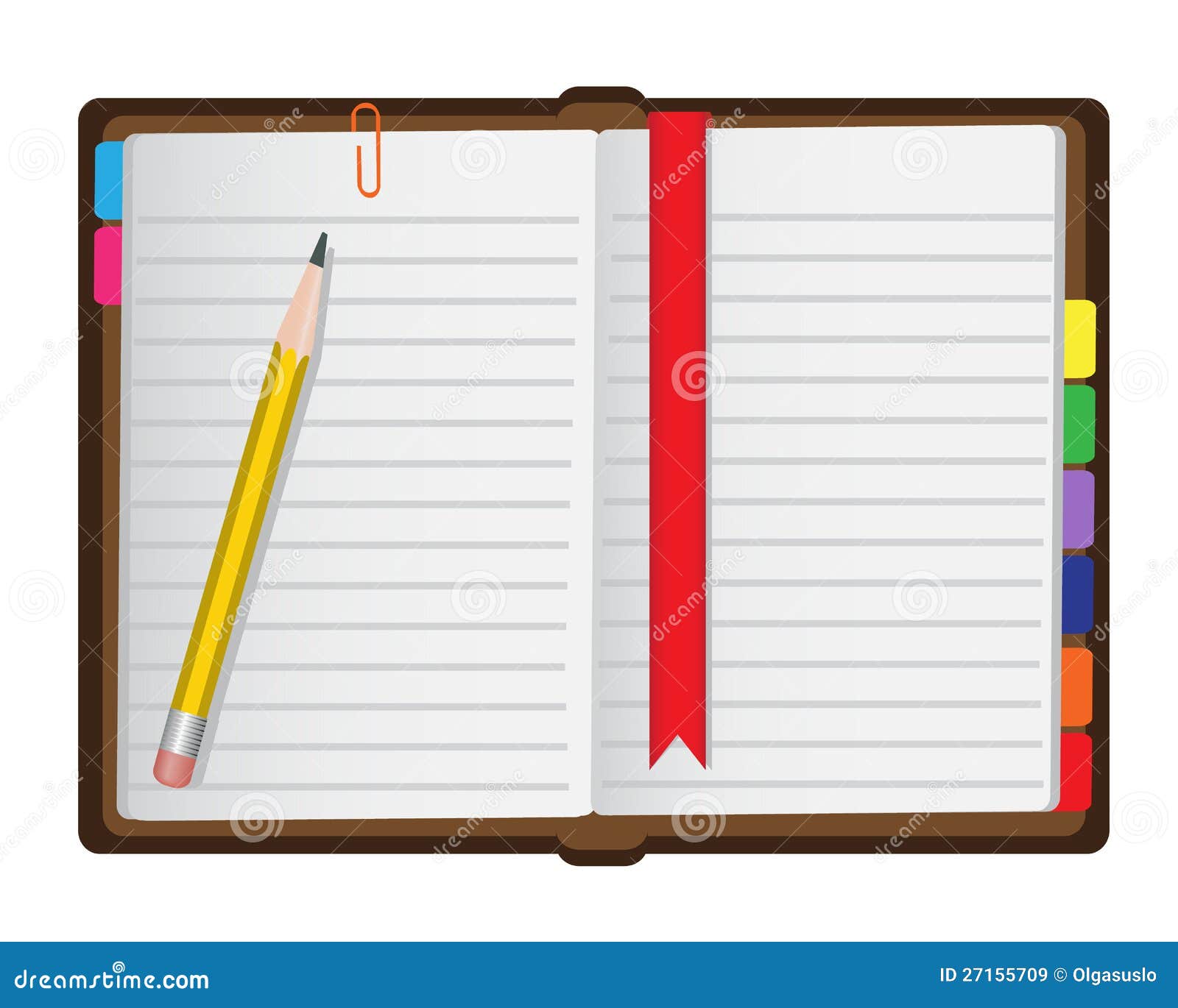 Diary On A White Background Stock Illustration Image