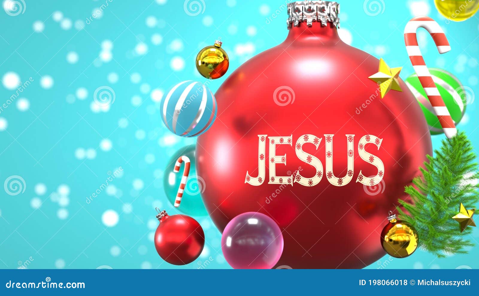 Dias Feriados De Jesus E Natal, Imaginados Como Uma Bola Abstrata De  Ornamento De Natal Com a Palavra Jesus Para Simbolizar a Lig Ilustração  Stock - Ilustração de fundo, azul: 198066018