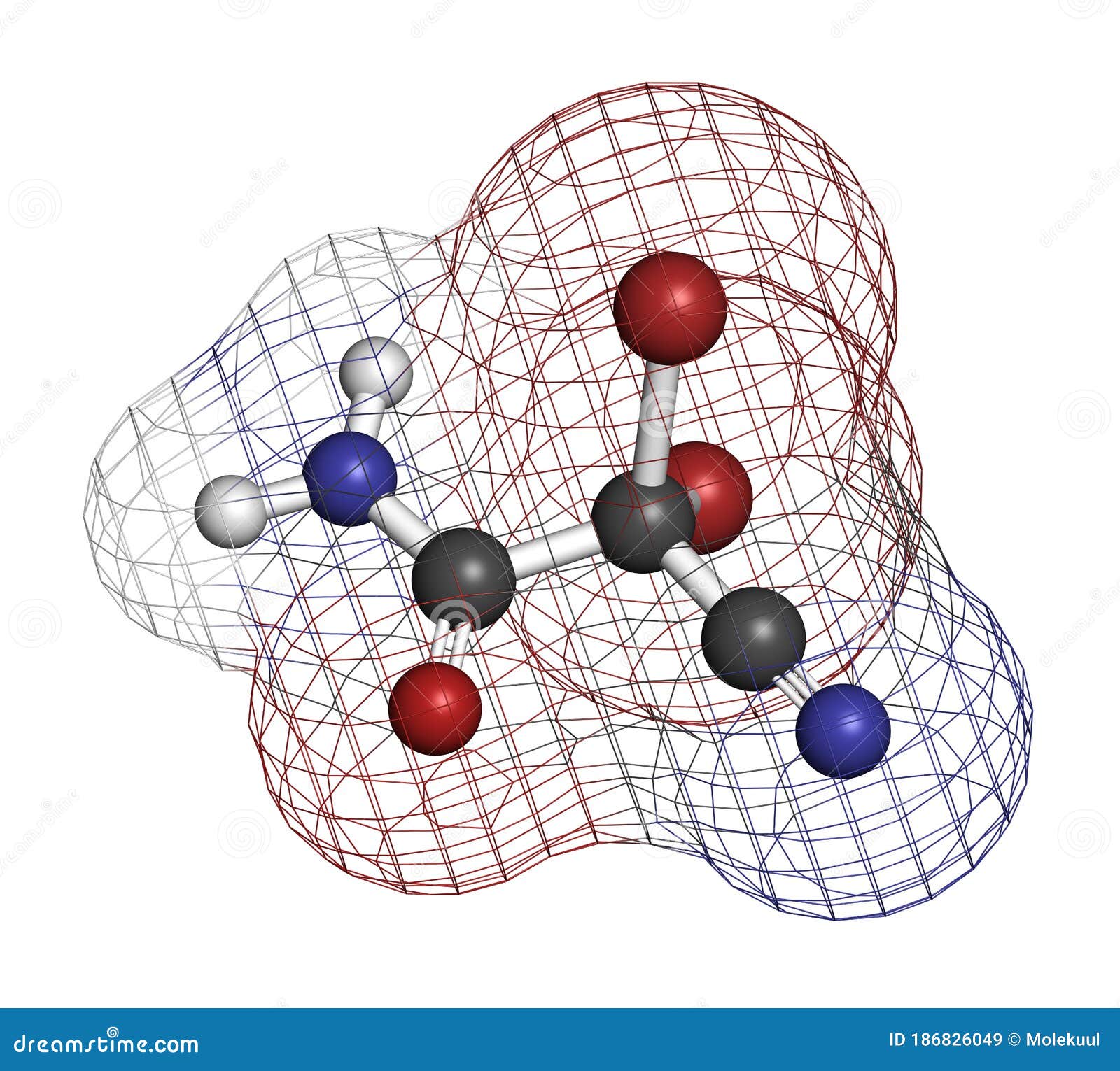 2,2dibromo3nitrilopropionamide (DBNPA) Biocide Molecule. 3D