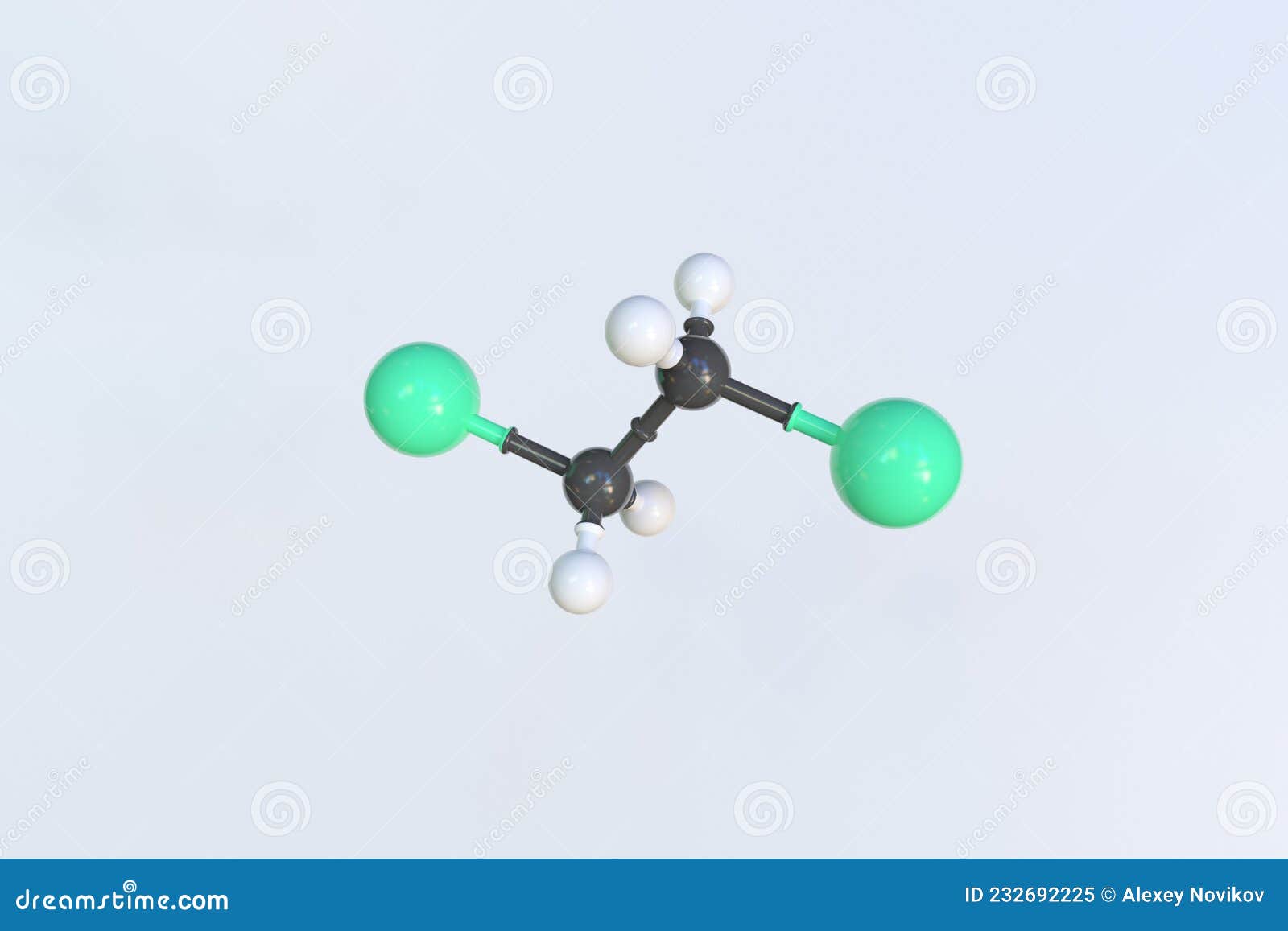 1,2-dibromoethane Molecule. Isolated Molecular Model. 3D Rendering ...