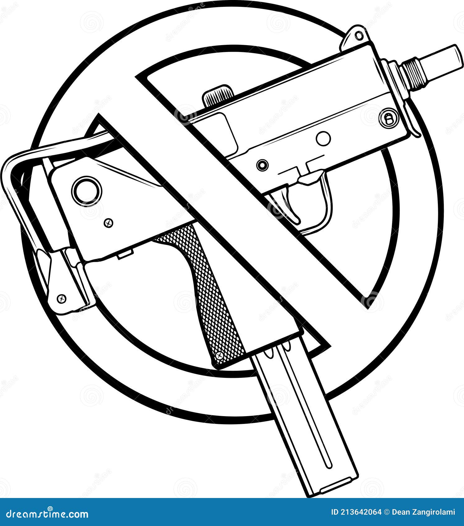 Dibujar En Blanco Y Negro De Ilustración Vectorial No Se Permiten Pistolas  Ni Armas De Fuego Ilustración del Vector - Ilustración de permitido, fondo:  213642064