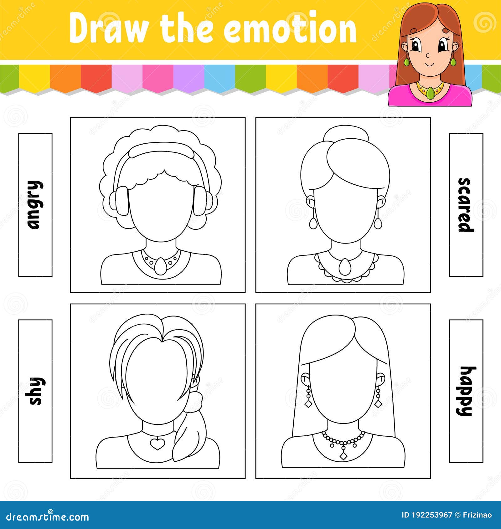 Dibujar La Emoción. Hoja De Cálculo Completa La Cara. Libro De Colorear Para Niños. Carácter Alegre. Ilustración Vectorial. Contor Ilustración del Vector - Ilustración de historieta, emocional: 192253967 Dibujar La Emoción. Hoja De Cálculo Completa La Cara. Libro De Colorear Para Niños. Carácter Alegre. Ilustración Vectorial. Contor Ilustración del Vector - Ilustración de historieta, emocional: 192253967