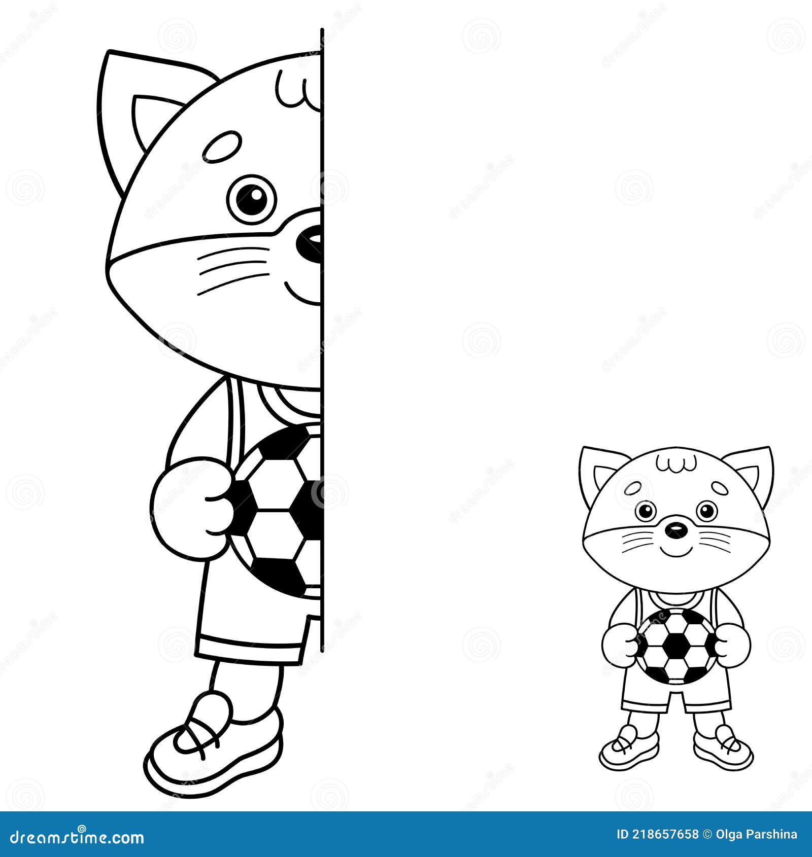 Dibujar Simétricamente. Página Para Colorear Contorno De Dibujos Animados Pequeño Gato Con Balón De Fútbol. Partido De Fútbol. Lib Ilustración del Vector - Ilustración de muchacho, bola: 218657658 Dibujar Simétricamente. Página Para Colorear Contorno De Dibujos Animados Pequeño Gato Con Balón De Fútbol. Partido De Fútbol. Lib Ilustración del Vector - Ilustración de muchacho, bola: 218657658