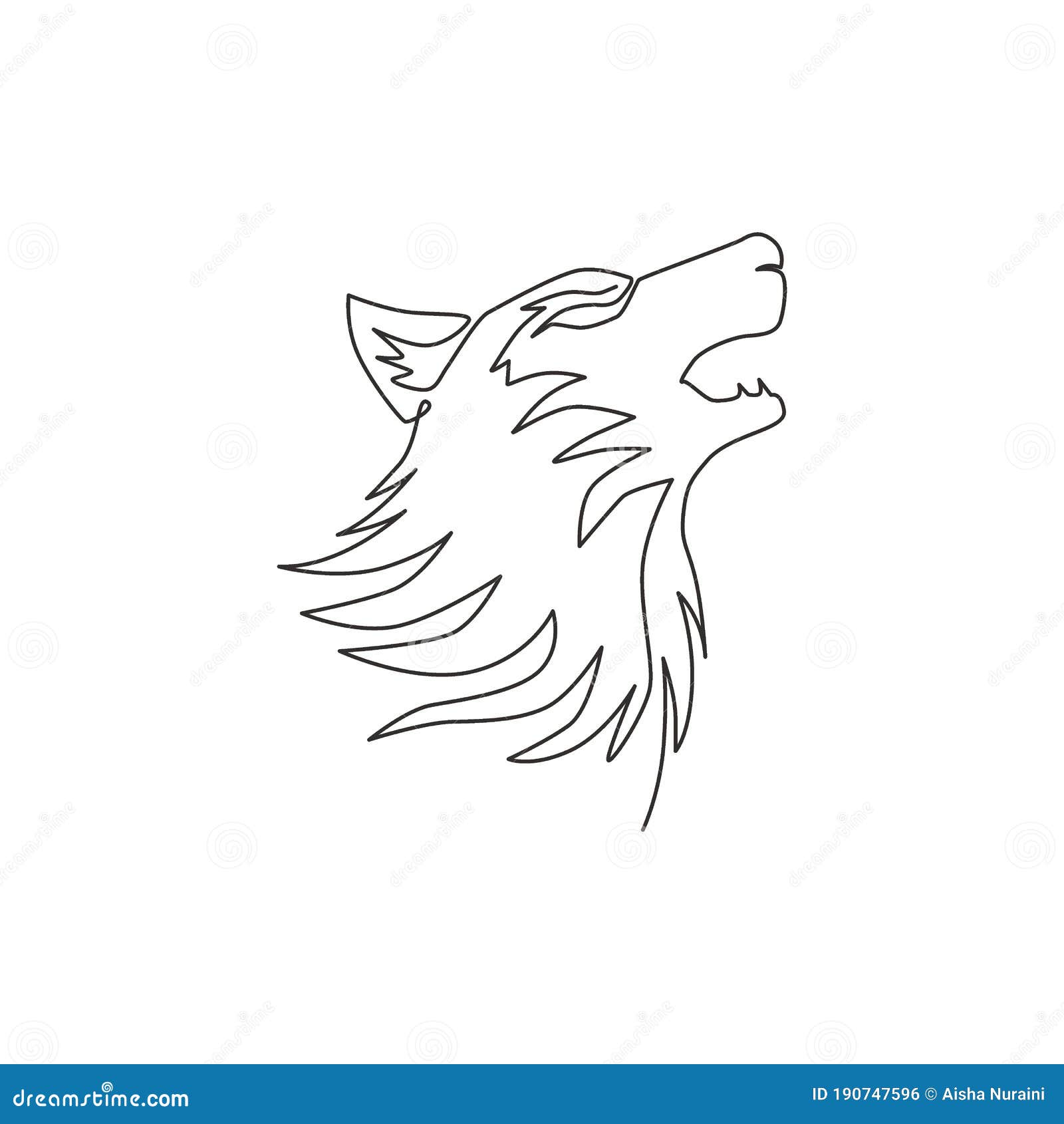 Dibujo único Continuo De La Misteriosa Cabeza De Lobo Para La Identidad Del Logo Del Equipo De Apoyo. El Concepto De Mascota De Lo Ilustración del Vector - Ilustración de colmillo, peligro: Dibujo único Continuo De La Misteriosa Cabeza De Lobo Para La Identidad Del Logo Del Equipo De Apoyo. El Concepto De Mascota De Lo Ilustración del Vector - Ilustración de colmillo, peligro: