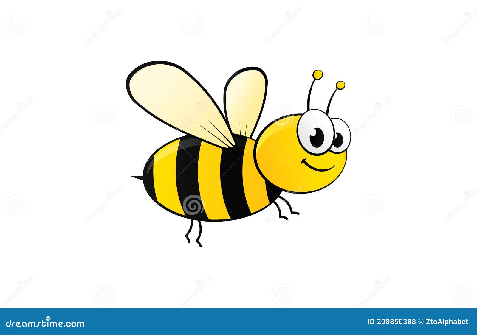 Dibujo Animado De Abejas Melíferas Ilustración del Vector - Ilustración de  panal, abeja: 208850388