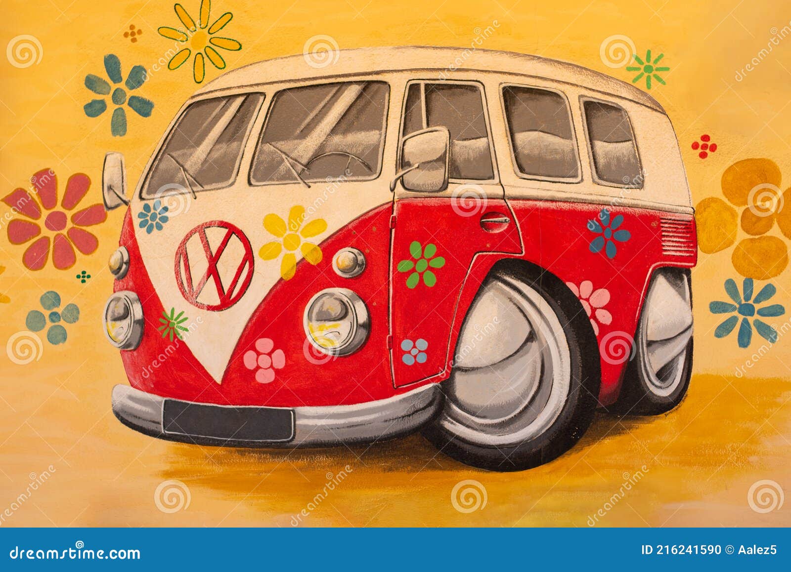 Dibujo Animado De Una Camioneta Transportadora Vw Con Flores Por Todas  Partes Imagen editorial - Imagen de coche, decantador: 216241590