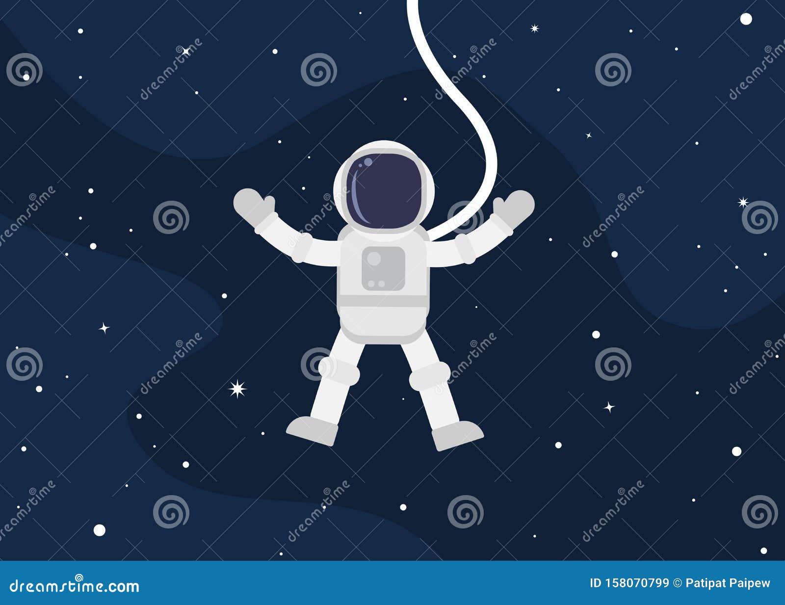 Dibujo Astronauta Flotando En El Espacio Ilustración del Vector -  Ilustración de espacio, persona: 158070799