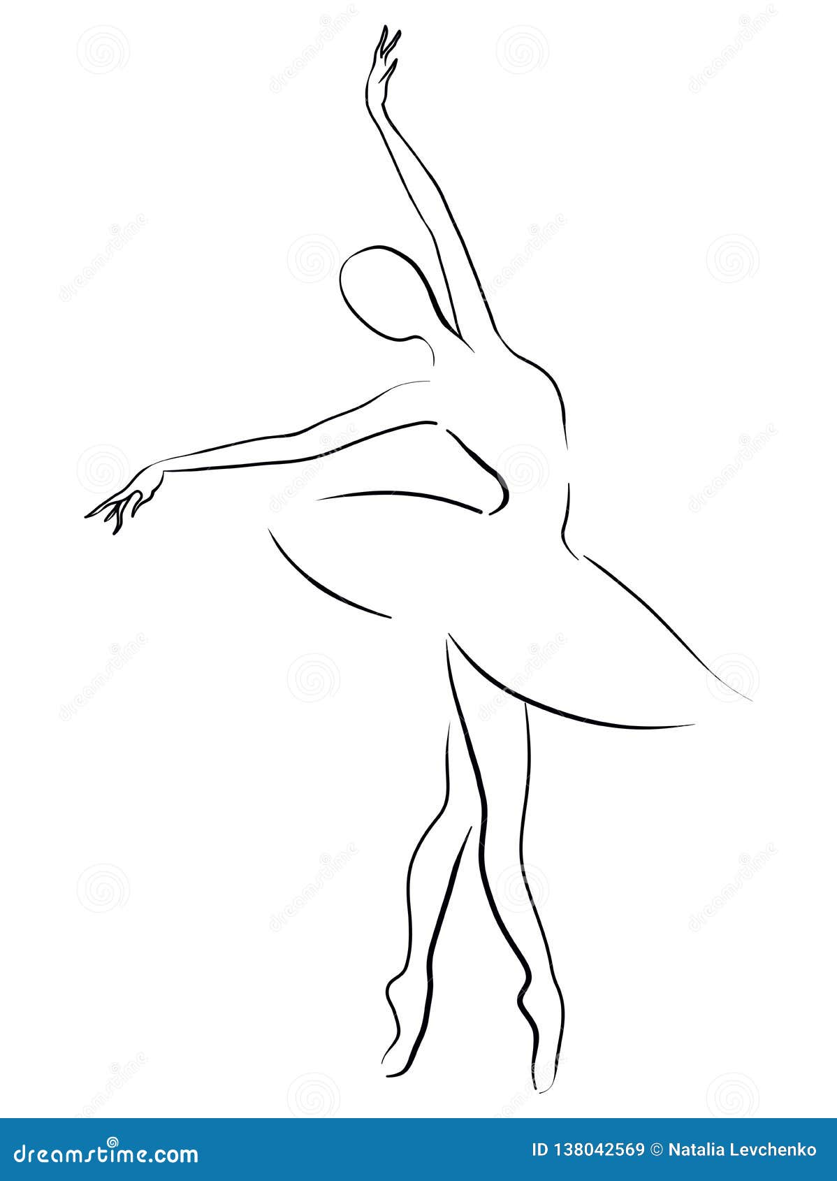 Dibujo Blanco Y Negro De Una Bailarina De Baile Stock de ilustración -  Ilustración de figura, danza: 138042569