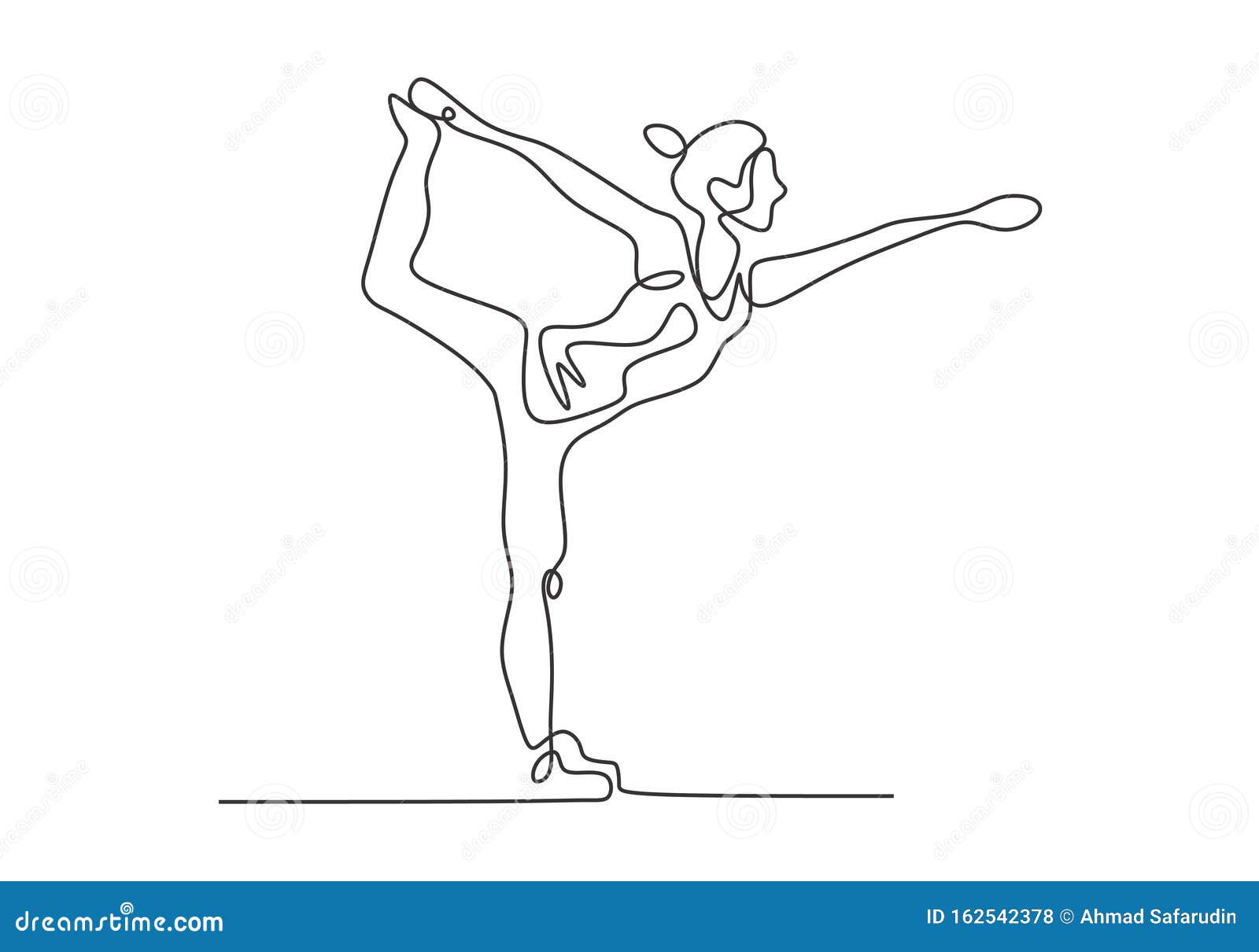 Dibujo Continuo De Una Línea De Diseño Minimalista De Yoga Para Chicas  Concepto De Mujer Haciendo Ejercicio Aeróbico Para Hacer S Ilustración del  Vector - Ilustración de hermoso, creativo: 162542378