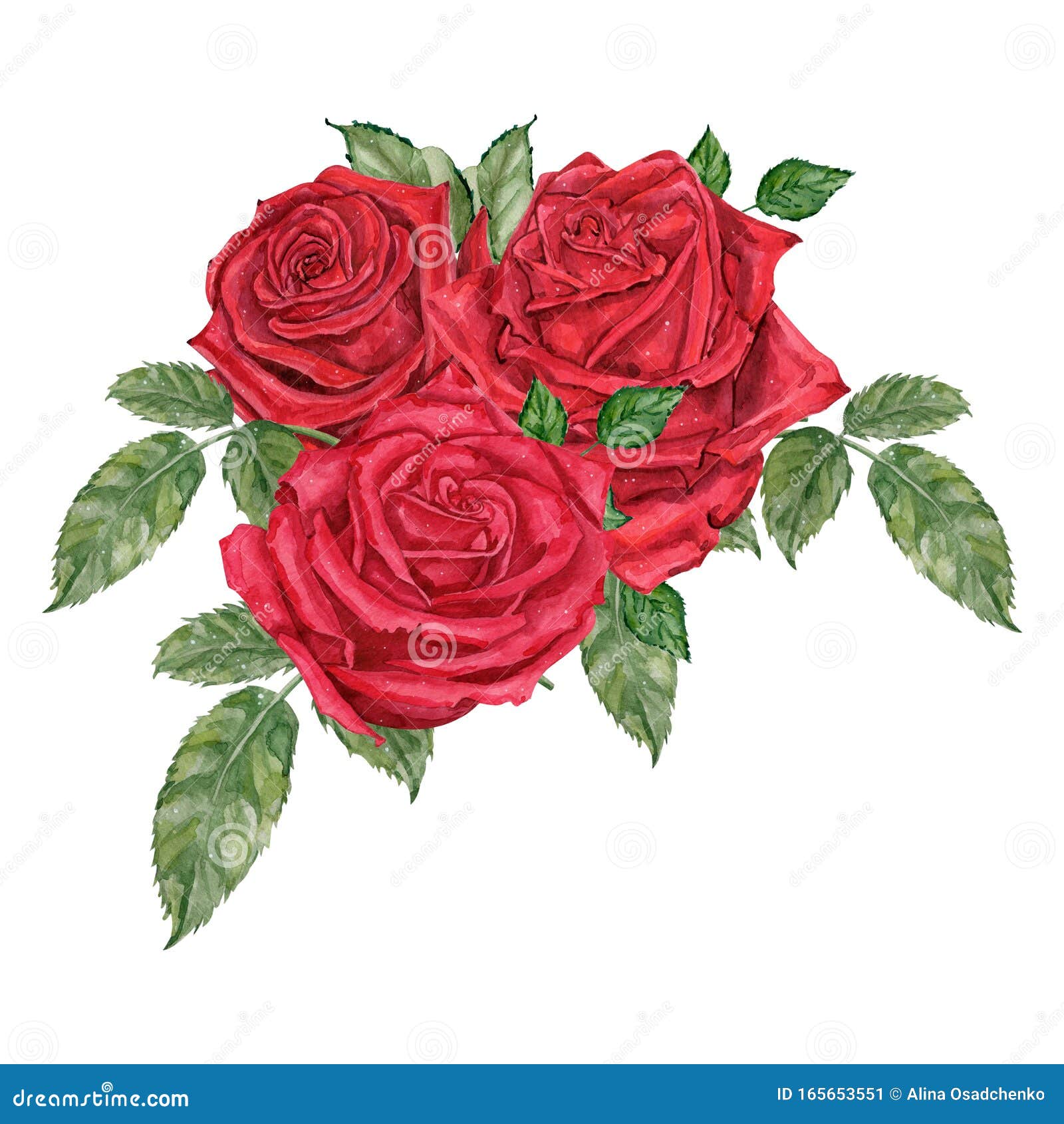 Dibujo Cosmético De Color Rojo Del Ramo De Rosas Rojas Imagen de archivo -  Imagen de ramo, verano: 165653551