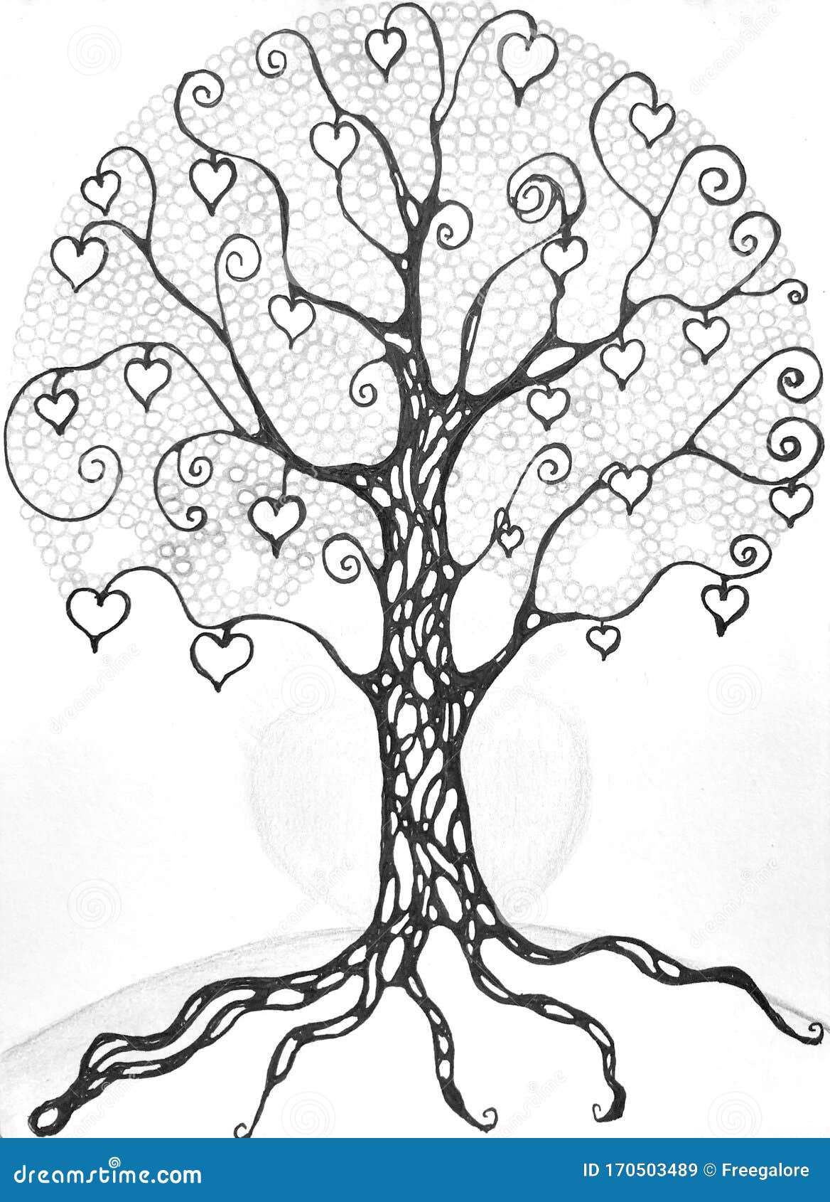 Dibujo De Amor De árbol Mágico Del Corazón, Para Colorear Stock de  ilustración - Ilustración de extracto, mano: 170503489