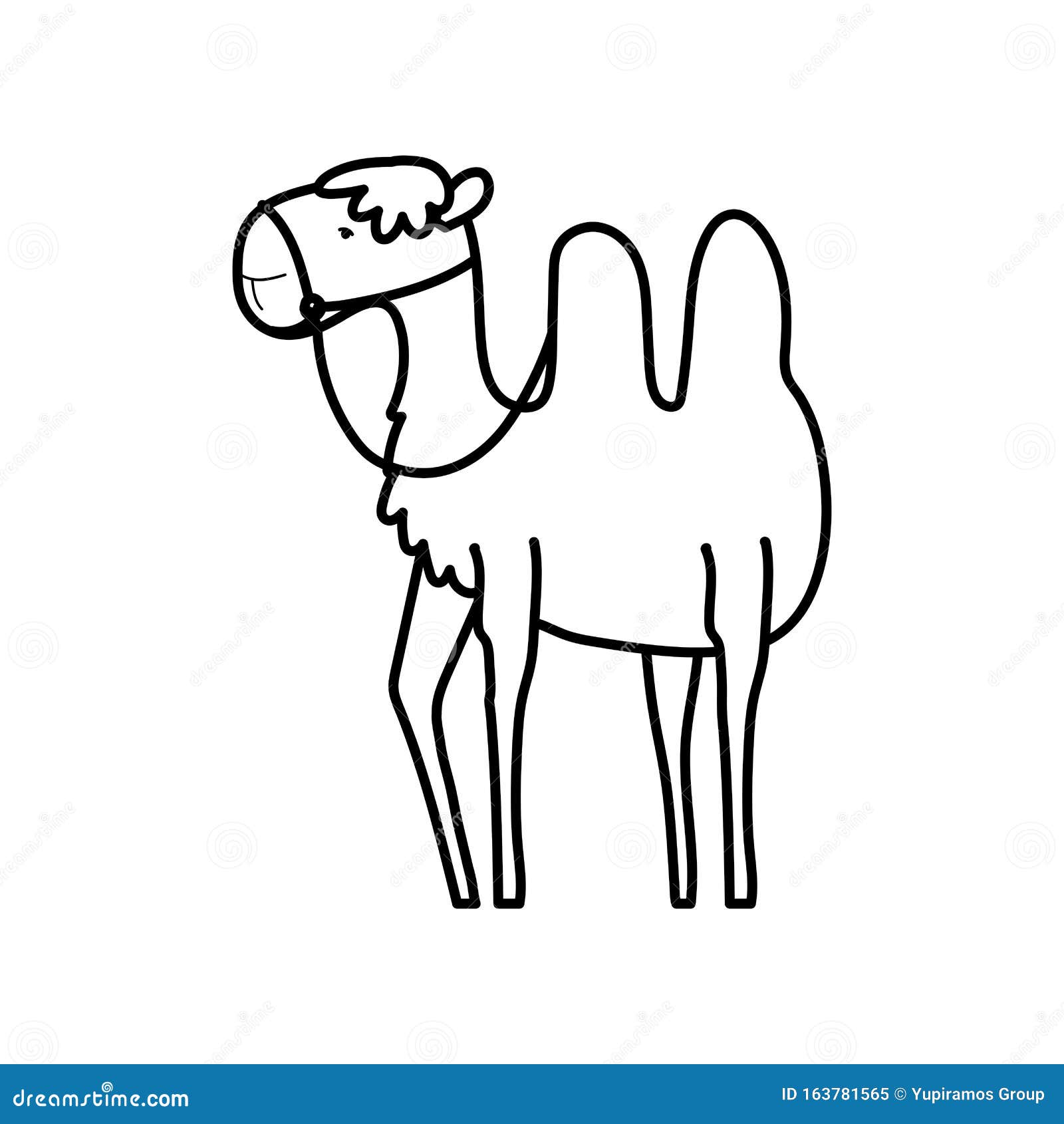 Dibujo De Animales Del Desierto Del Camello Sobre Fondo Blanco Gruesa Línea  Ilustración del Vector - Ilustración de vector, salvaje: 163781565