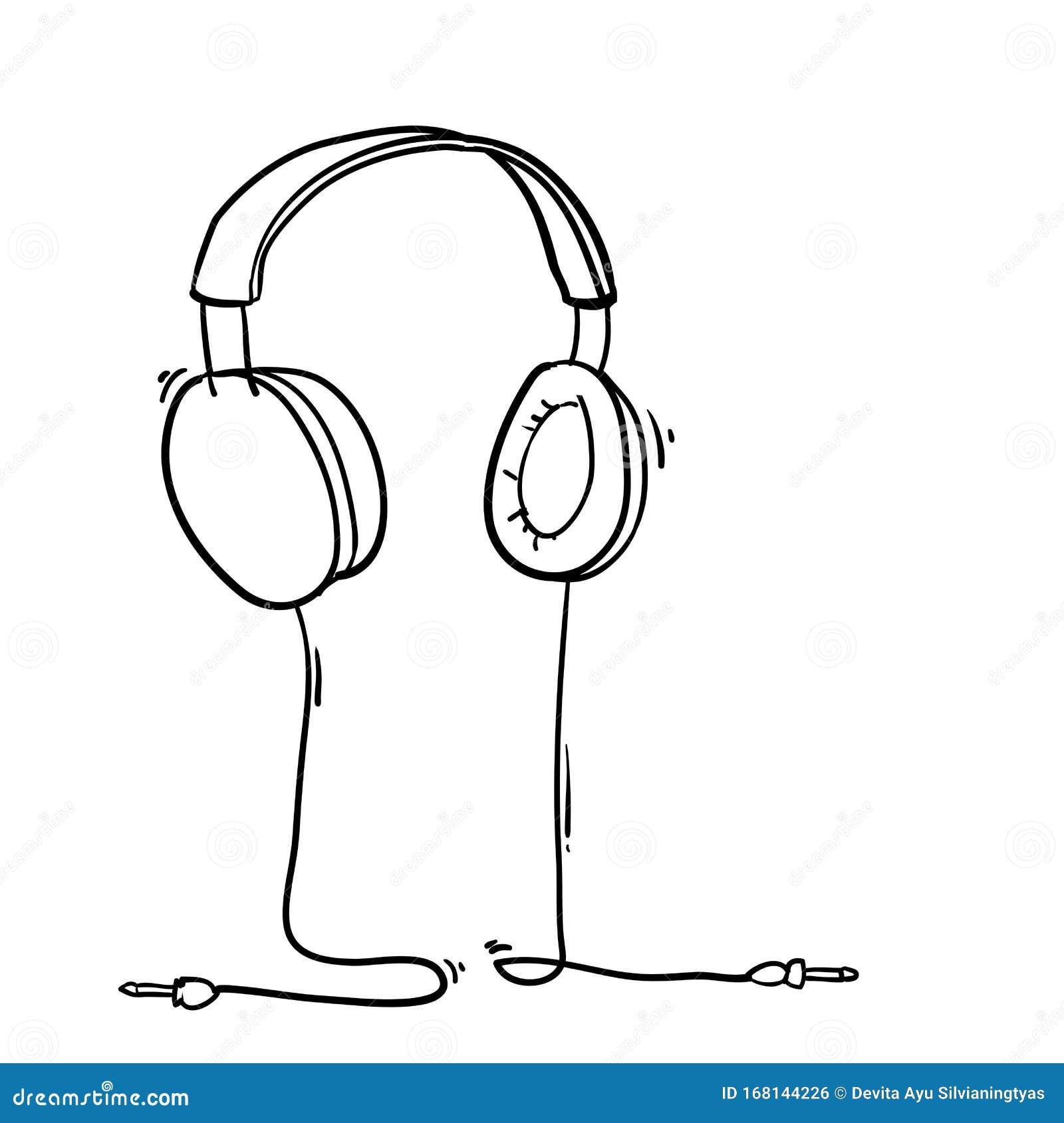 Dibujo De Auriculares Con Micrófono Dibujado a Mano Estilo Doodle  Ilustración del Vector - Ilustración de audio, digital: 168144226