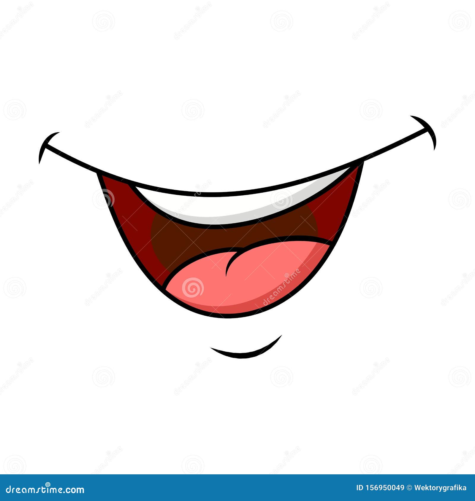 Dibujo De Caricatura Aislado De Sonrisas, Boca Y Lengua Aislado Sobre Fondo  Blanco Ilustración del Vector - Ilustración de sonrisa, risa: 156950049