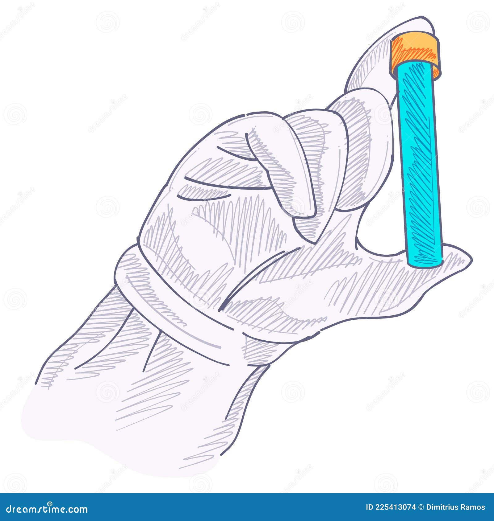 Dibujo De Dibujo Colorido Del Tubo De Ensayo De Mano Del Investigador  Ilustración del Vector - Ilustración de bosquejo, investigador: 225413074