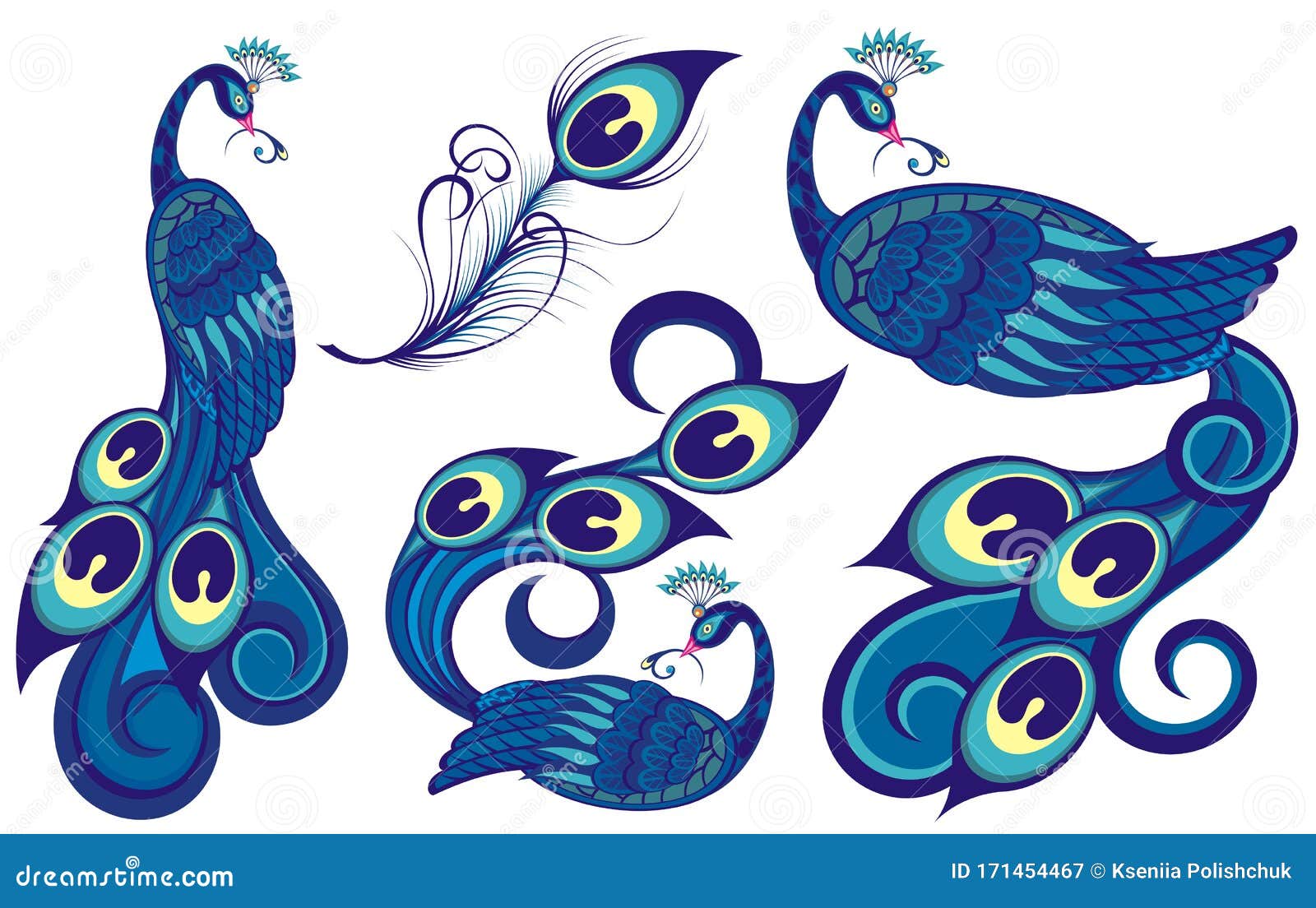 Dibujo De Dibujos Animados Decorativos De Pavos Reales Colección De Aves  Ilustración del Vector - Ilustración de arte, elemento: 171454467