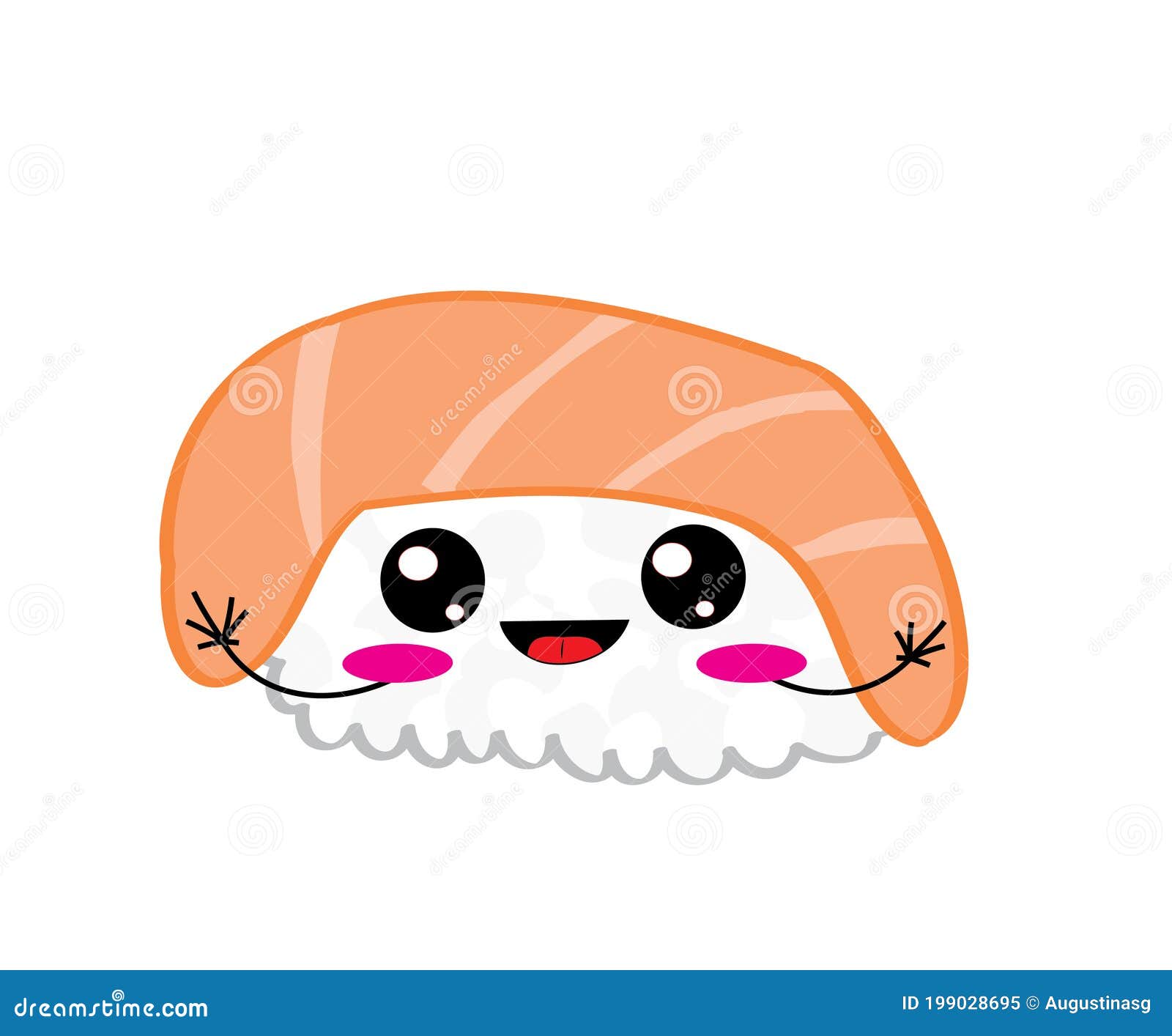 Dibujo De Dibujos Animados De Sushi Stock de ilustración - Ilustración de  dulce, vendimia: 199028695
