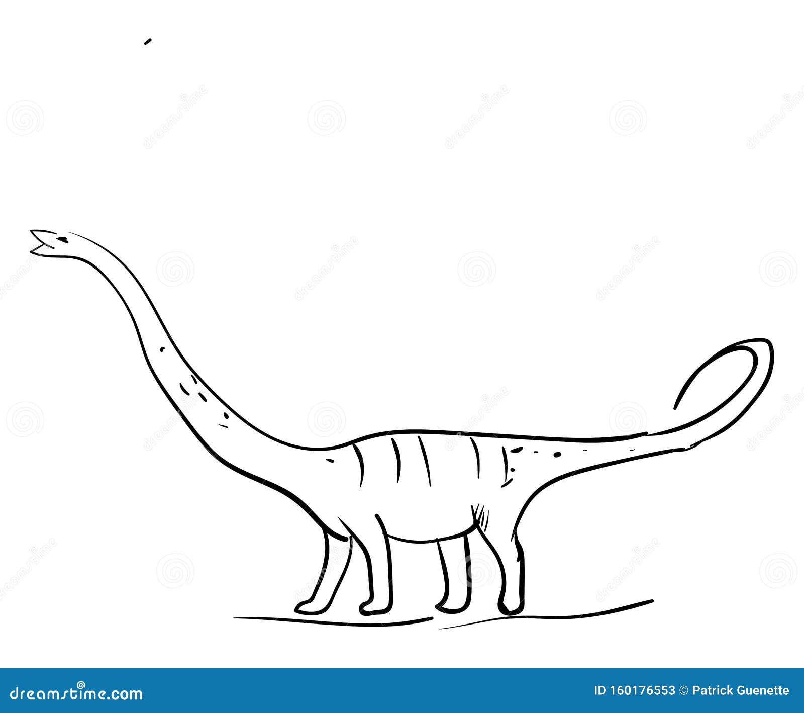 Dibujo De Dinosaurios De Cuello Largo, Ilustración, Vector Ilustración del  Vector - Ilustración de imagen, vector: 160176553