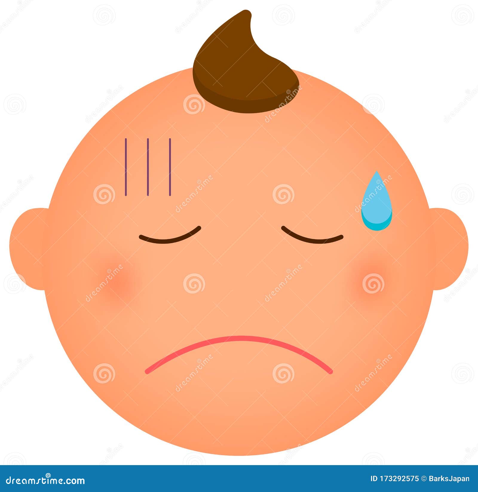 Dibujo De Emoticono De Cara De Bebé De Dibujos Animados / Decepción  Ilustración del Vector - Ilustración de enojado, feliz: 173292575