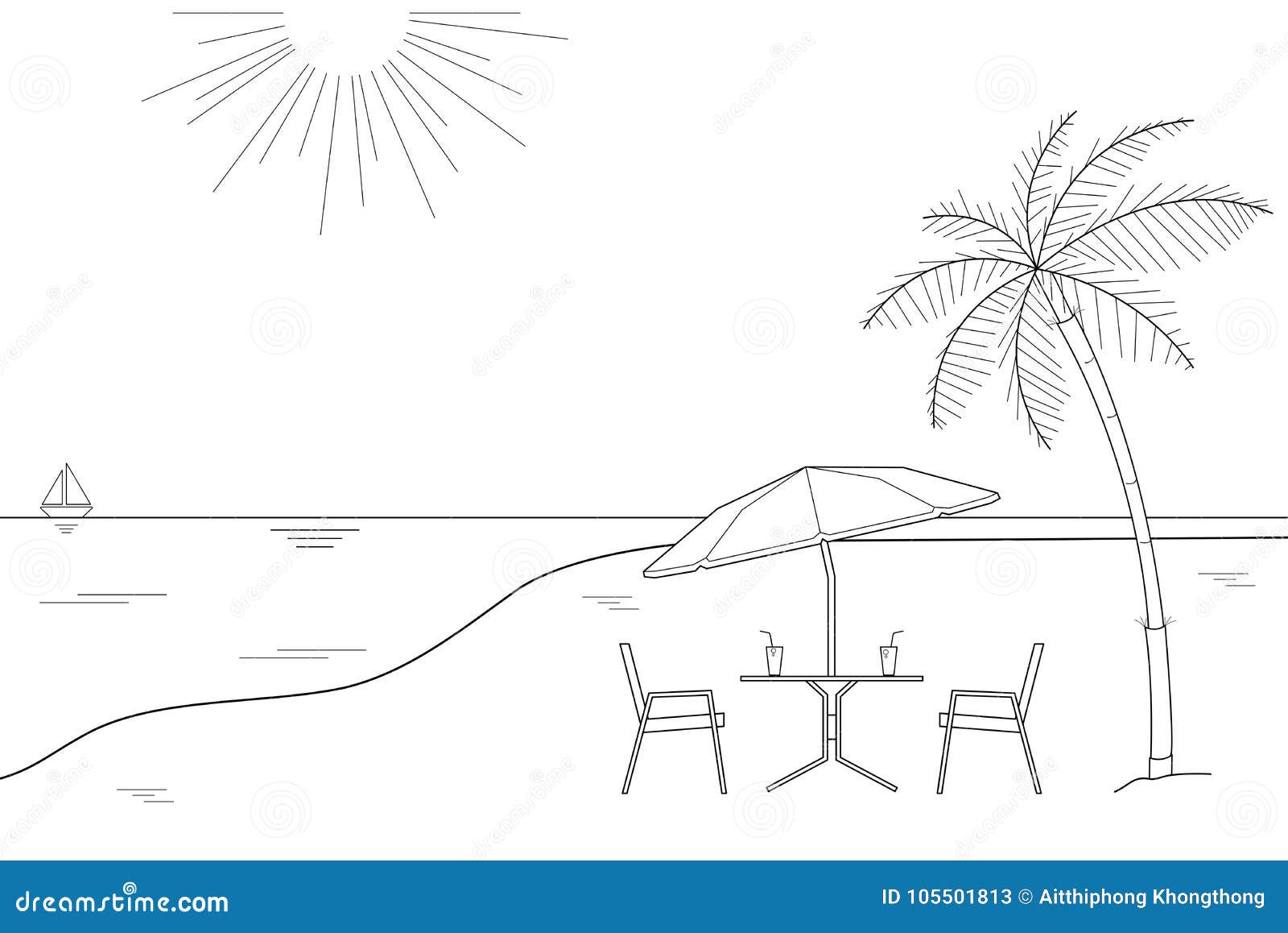 Dibujo De Esquema Blanco Y Negro De Un Parasol De Playa Rayado Y Las Dos Sillas De Madera En Un Fondo Blanco, Ejemplo Del Vector Ilustración del Vector - Ilustración de palma, Dibujo De Esquema Blanco Y Negro De Un Parasol De Playa Rayado Y Las Dos Sillas De Madera En Un Fondo Blanco, Ejemplo Del Vector Ilustración del Vector - Ilustración de palma,