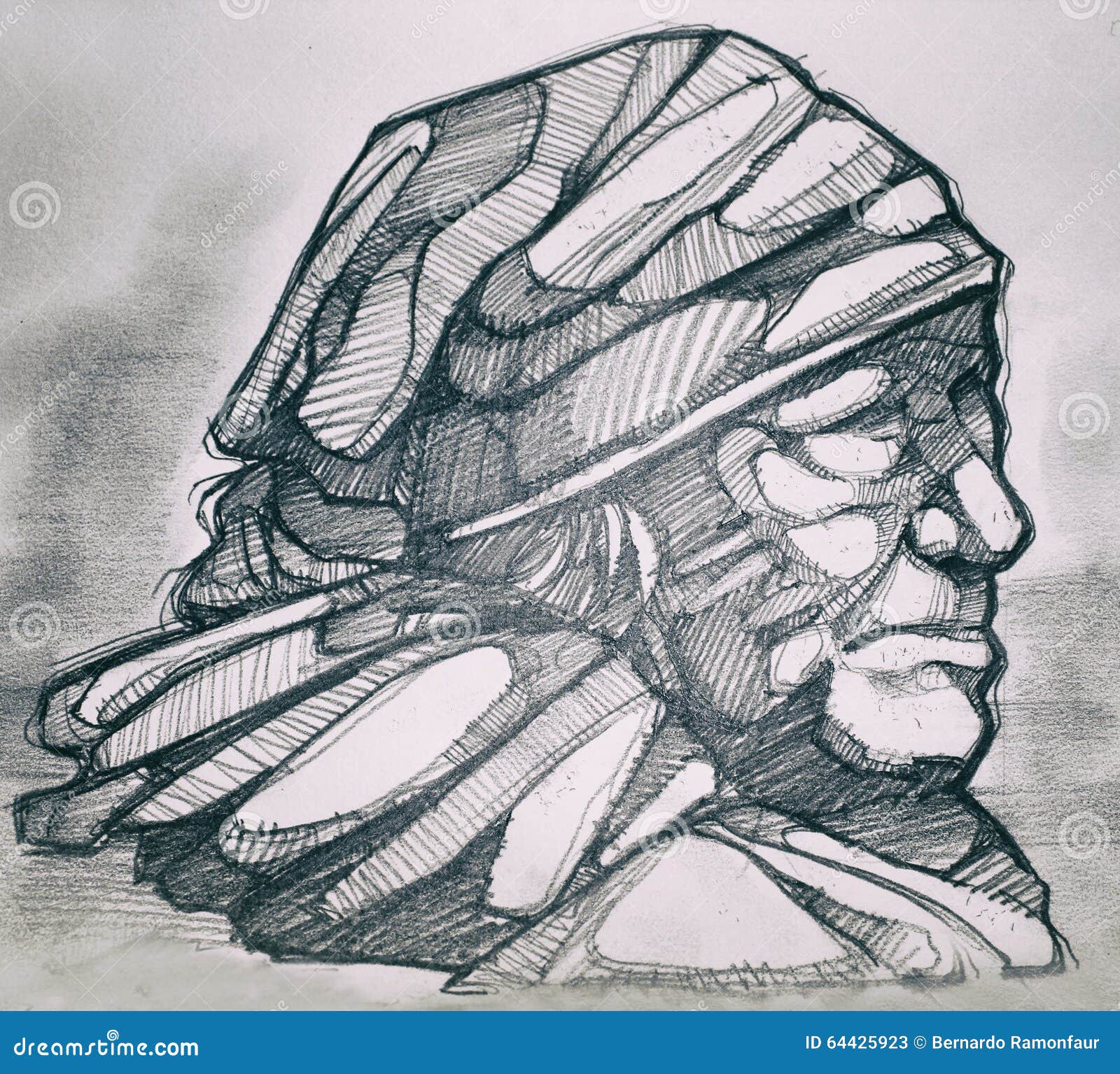 Dibujo De Lápiz Indígena De La Mujer Stock de ilustración - Ilustración de  mano, viejo: 64425923