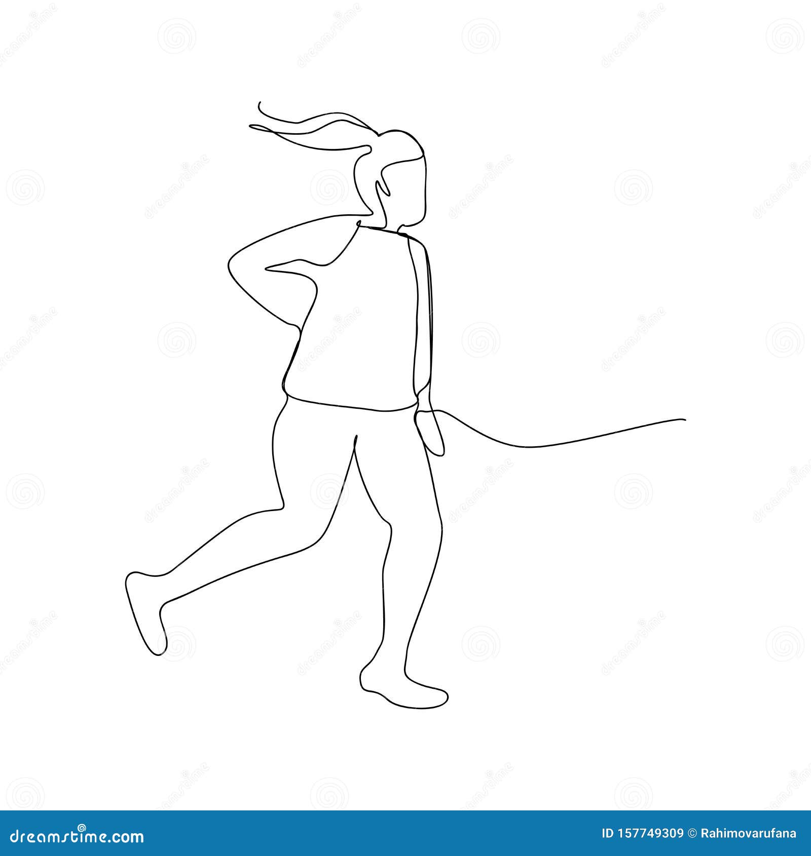 Dibujo De LÃnea Continua De La Atleta Que Corre. Dibujo De Dibujo Aislado  Del Concepto De La LÃnea De Chica Deportista En Marcha Ilustración del  Vector - Ilustración de ejercicio, icono: 157749309