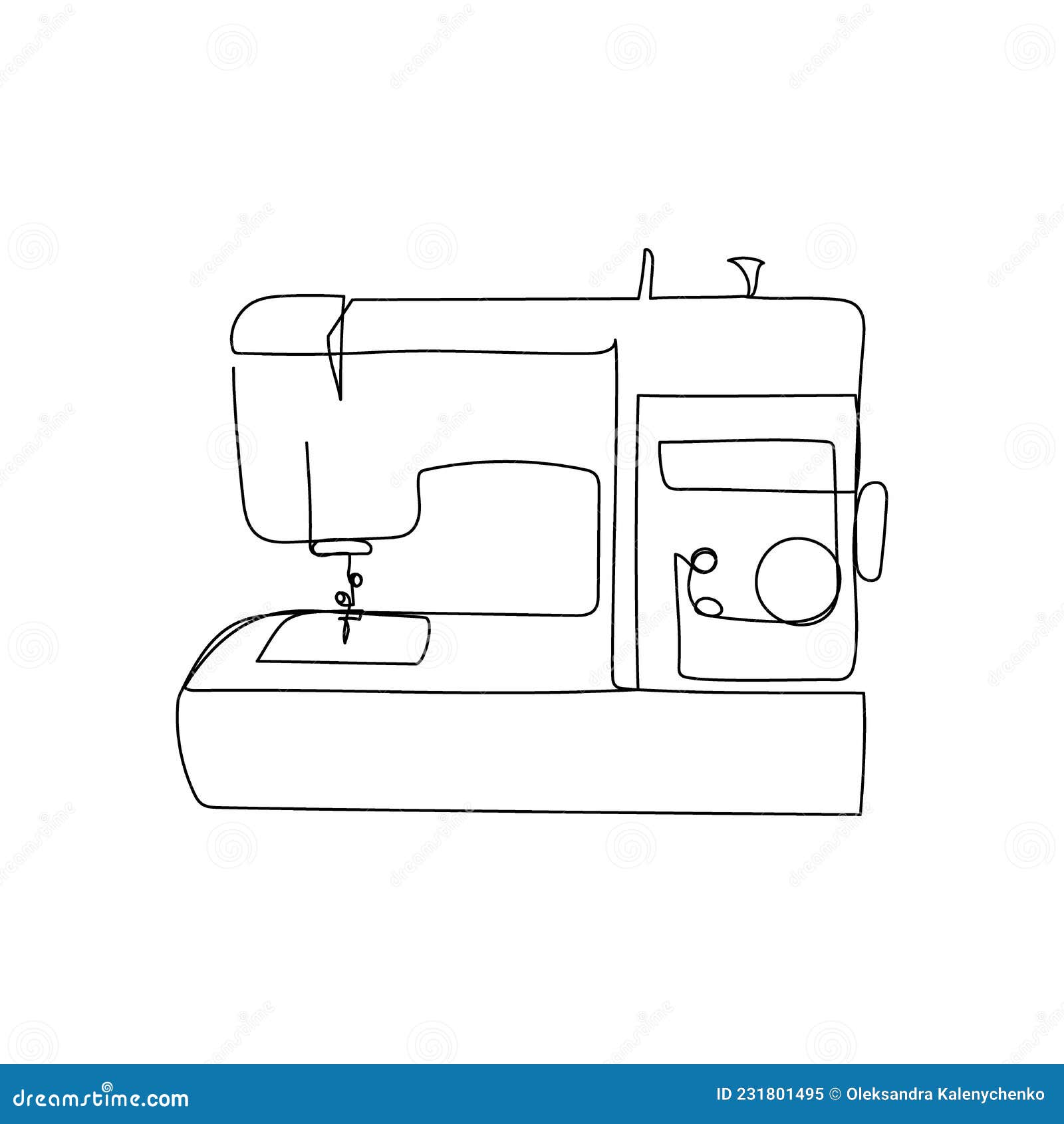 Dibujo De Línea Continua De La Máquina De Bordado. Una Línea De Arte De  Electrodomésticos Costura Atelier Embroiderlock Ilustración del Vector -  Ilustración de manual, bordado: 231801495