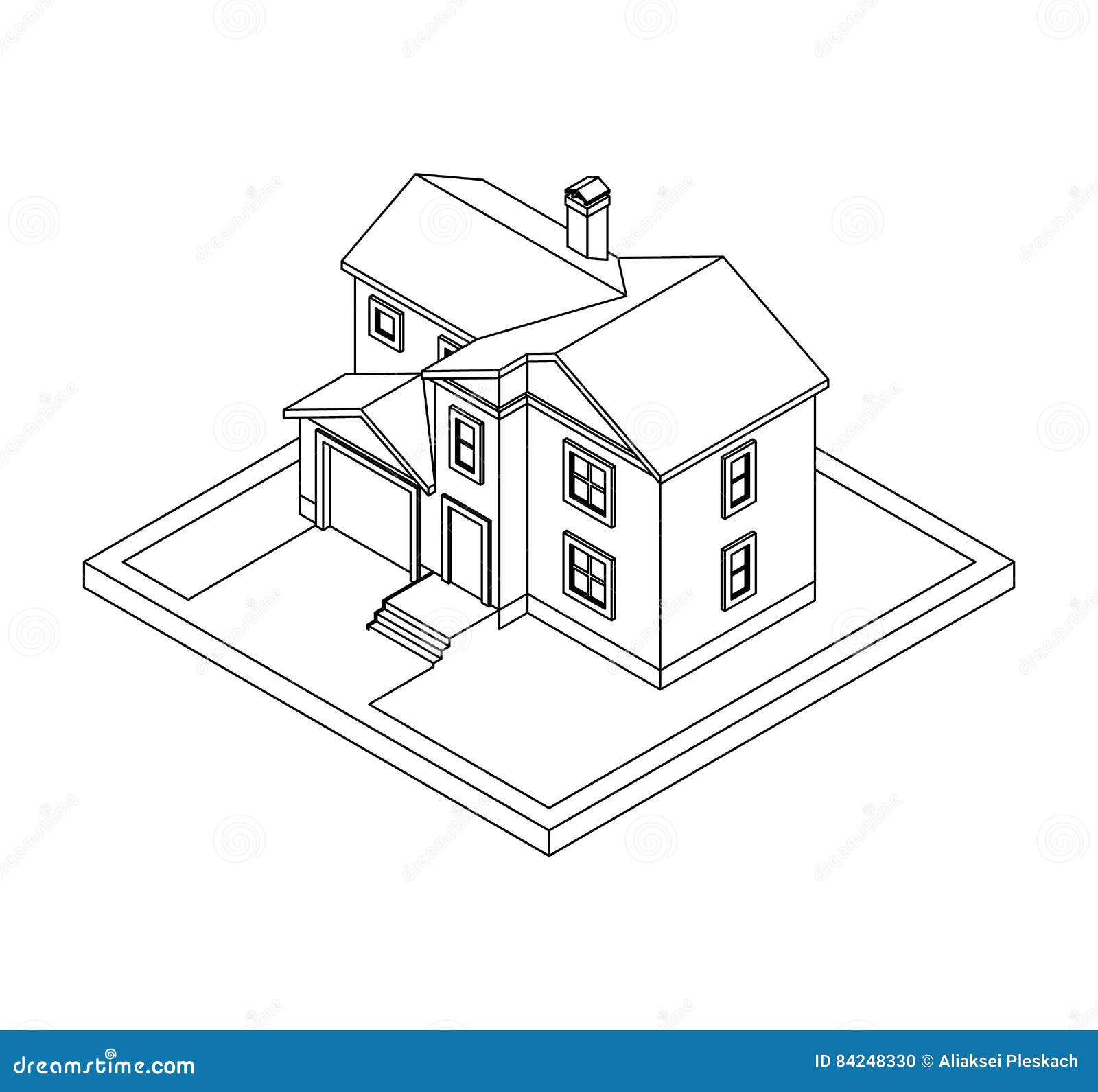 Dibujo de la casa privada ilustración del vector. Ilustración de exterior - 84248330 Dibujo de la casa privada ilustración del vector. Ilustración de exterior - 84248330