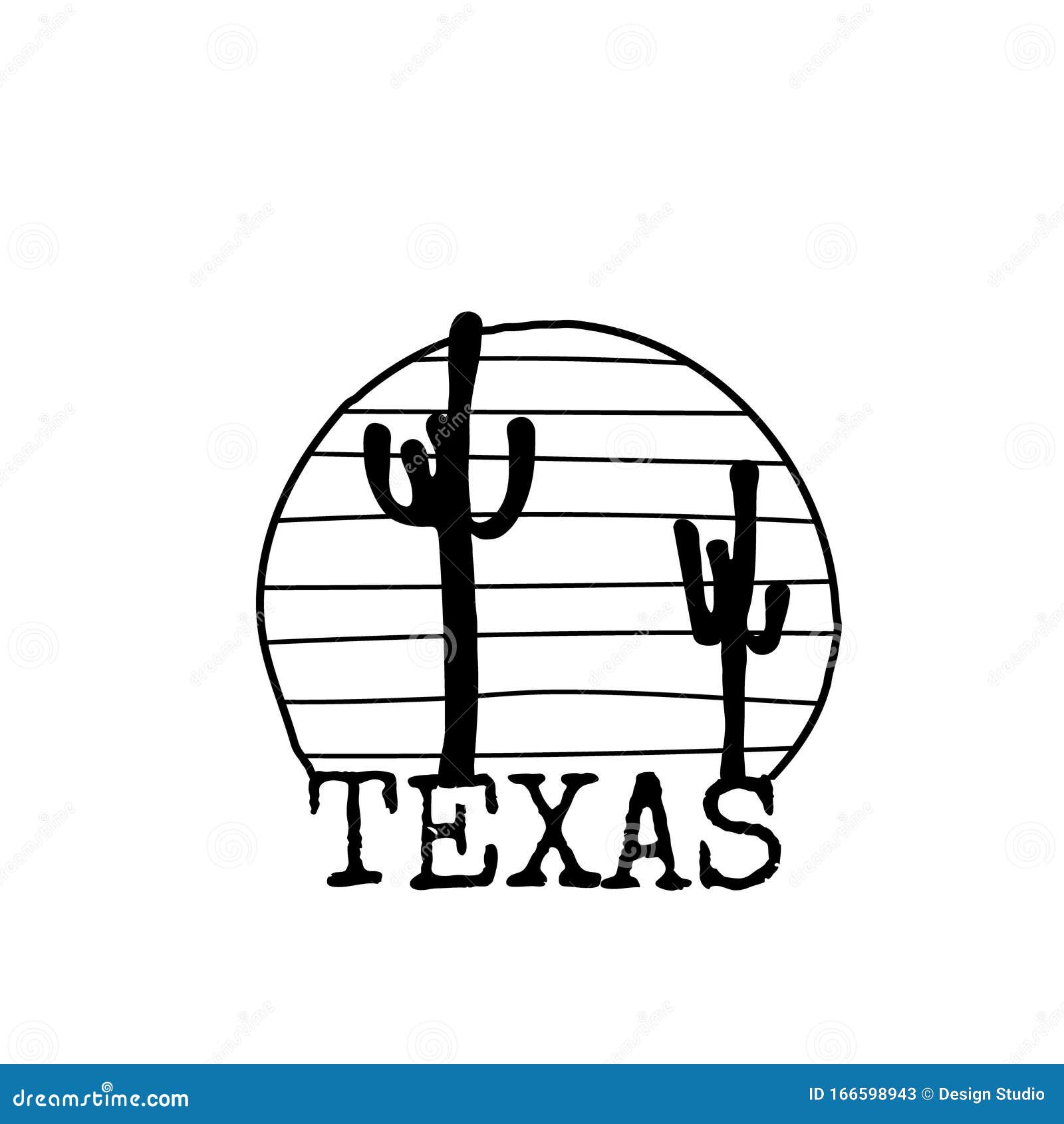 Dibujo De La Línea De Símbolos De Texas Con Silueta De Cactus Ilustración del Vector - Ilustración de bosquejo, correspondencia: 166598943