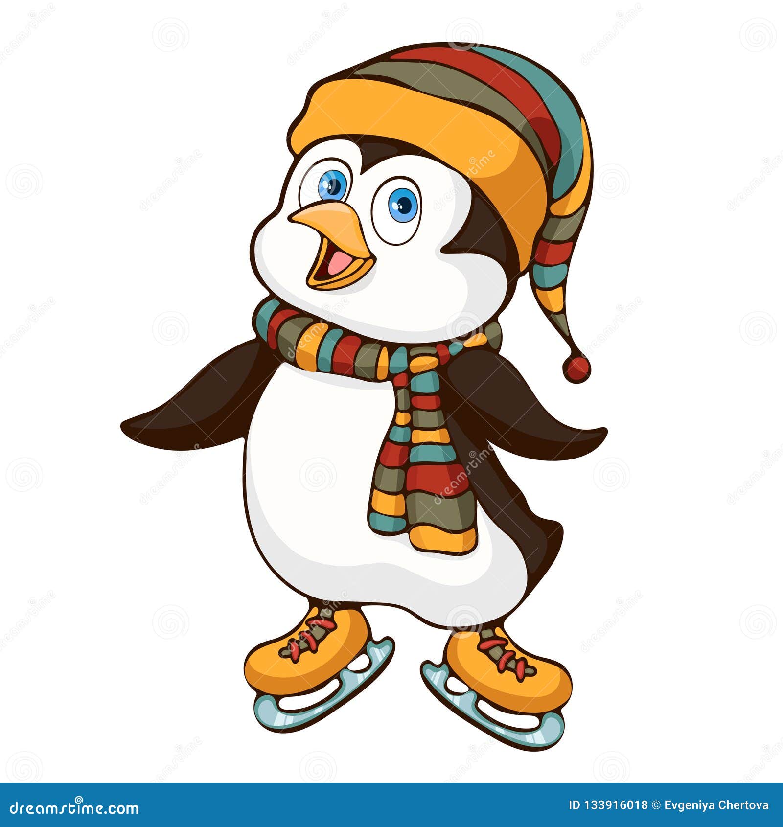 Dibujo De La Mano Del Pingüino, Personaje De Dibujos Animados, Ejemplo Del  Vector, Caricatura, Etiqueta Engomada, Impresión, Elem Ilustración del  Vector - Ilustración de divertido, elemento: 133916018