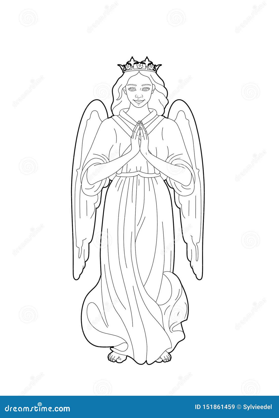 Dibujo de la Virgen María ilustración del vector. Ilustración de madre -  151861459