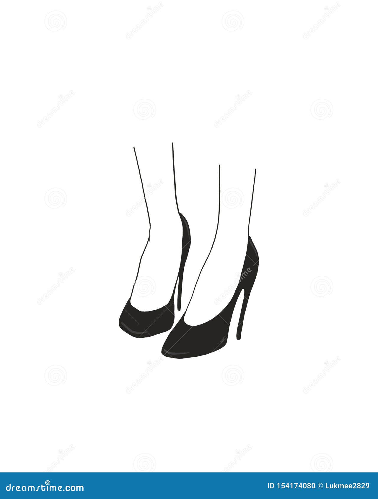 Dibujo De Los Zapatos De La Mujer Stock de ilustración - Ilustración de  calzado, piernas: 154174080