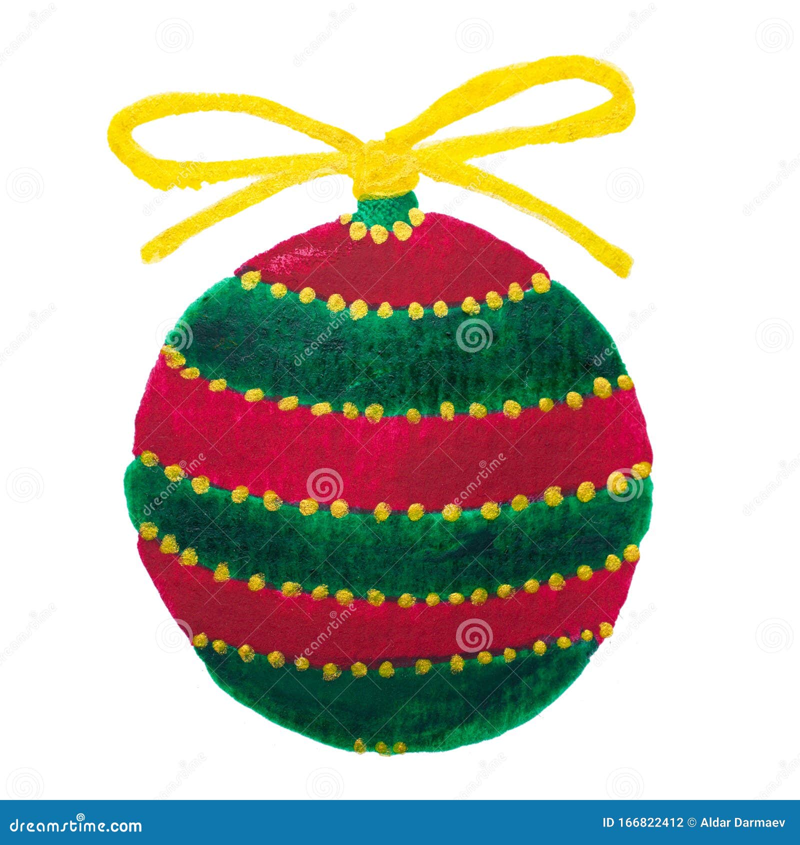Dibujo De Pintura Color Agua De árbol De Navidad Rojo Y Verde Bola De Esfera  Baudible, Aislado Stock de ilustración - Ilustración de original, drenaje:  166822412