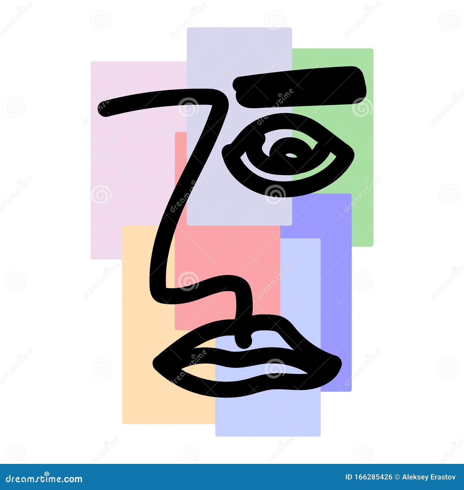 Dibujo De Retrato Masculino Sobre Fondo Geométrico De Color Características  Faciales Abstractas Del Hombre Dibujado a Mano Ilustr Ilustración del  Vector - Ilustración de trazado, lineal: 166285426