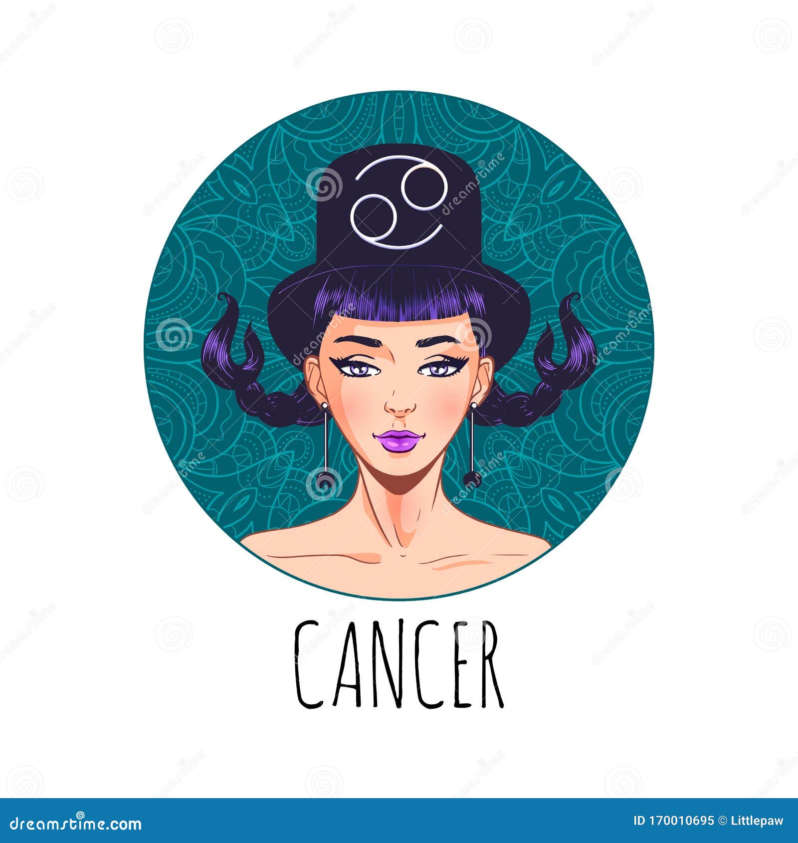 Dibujo De Signos De Zodiaco Contra El Cáncer, Cara De Chica Hermosa,  Símbolo De Horóscopo, Signo De Estrella, Ilustración Vectori Ilustración  del Vector - Ilustración de arte, hermoso: 170010695