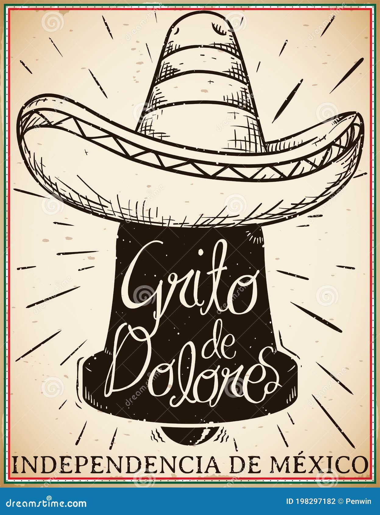 Dibujo De Sombrero Charro Sobre Hidalgos Bell Para Ilustración Vectorial  Del Día De La Independencia De México Ilustración del Vector - Ilustración  de independencia, naturalizado: 198297182