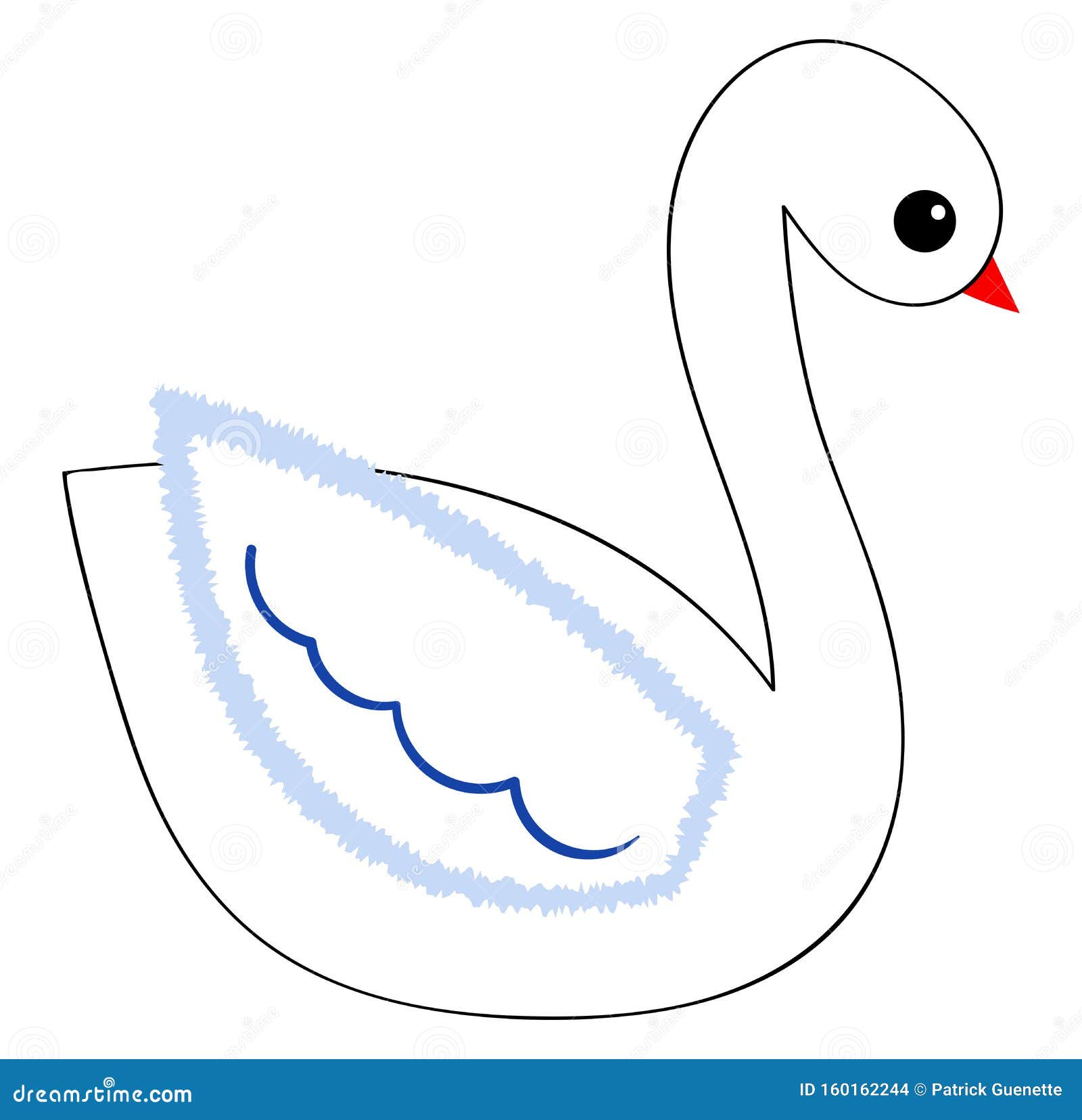 Dibujo De Un Cisne, Vectorial O Ilustración De Color Esponjoso Ilustración  del Vector - Ilustración de vector, pinturas: 160162244