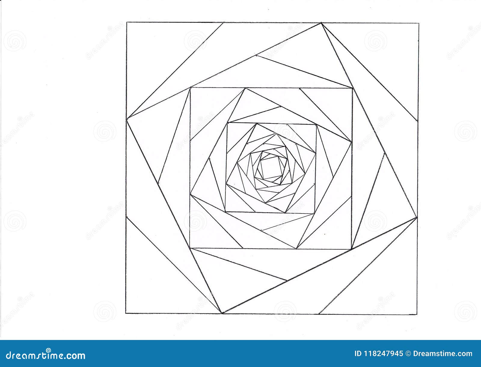 Dibujo De Un Cuadrado Hecho De Cuadrados Más Pequeños Stock de ilustración  - Ilustración de elipses, cuadrados: 118247945