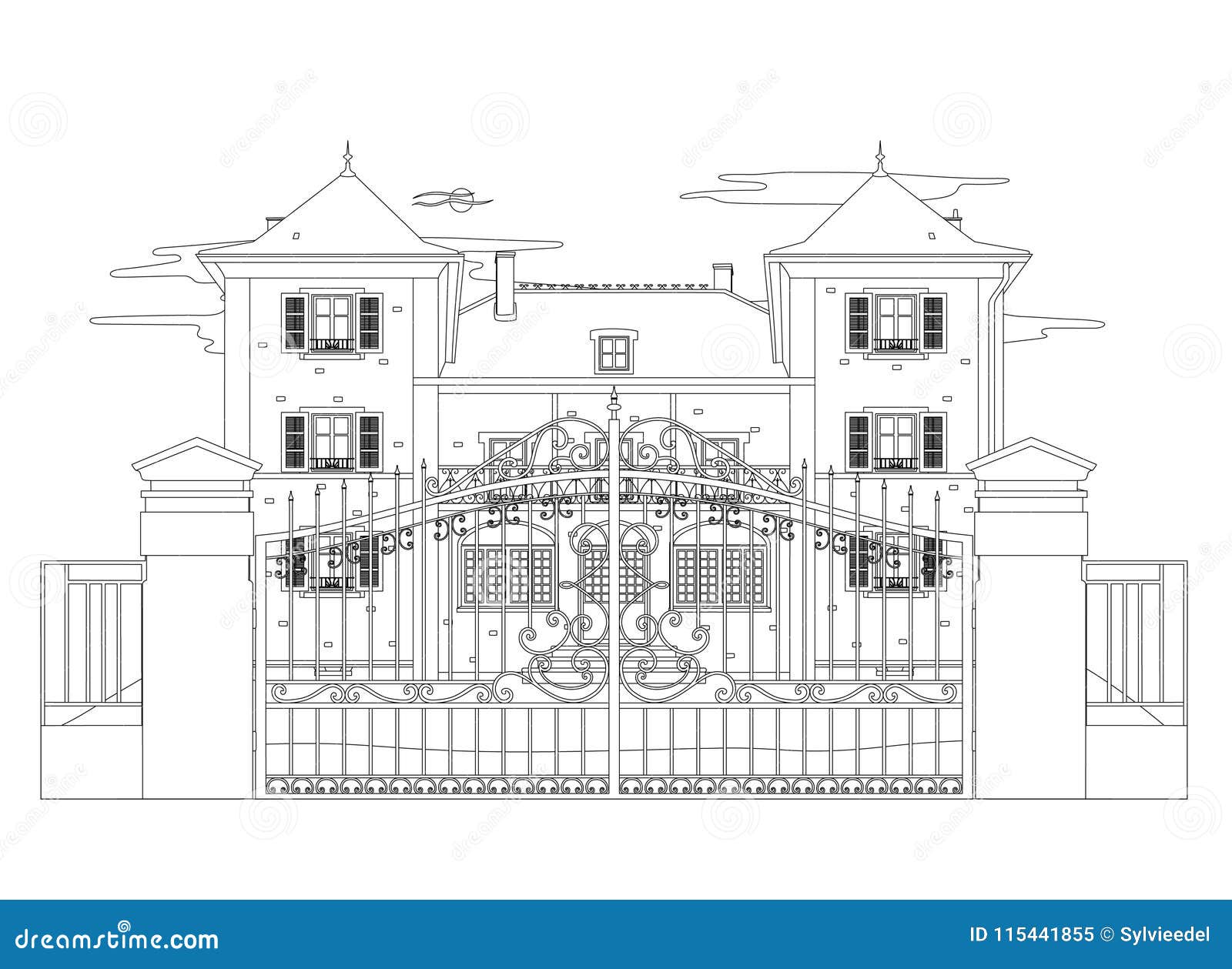 Dibujo De Una Casa Muy Bonita Ilustración del Vector - Ilustración de plan,  casero: 115441855