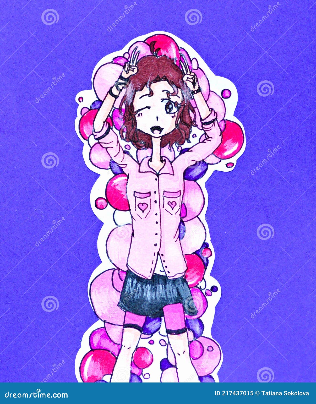 Dibujo De Una Chica En Estilo Anime Japonés En Un Fondo Azul Ilustración del Vector - Ilustración de levantado, negro: 217437015 Dibujo De Una Chica En Estilo Anime Japonés En Un Fondo Azul Ilustración del Vector - Ilustración de levantado, negro: 217437015