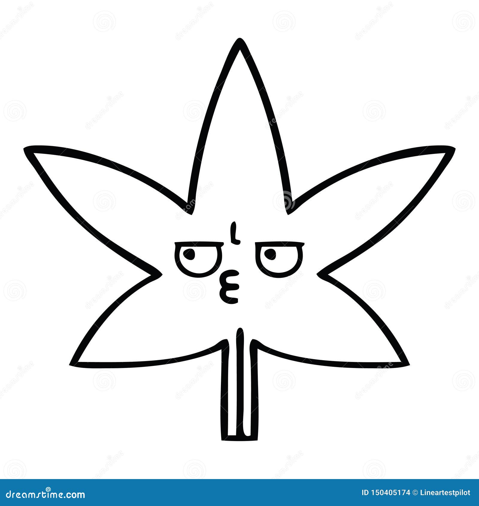 Dibujo De Una Hoja De Marihuana Ilustración del Vector - Ilustración de  marihuana, retro: 150405174