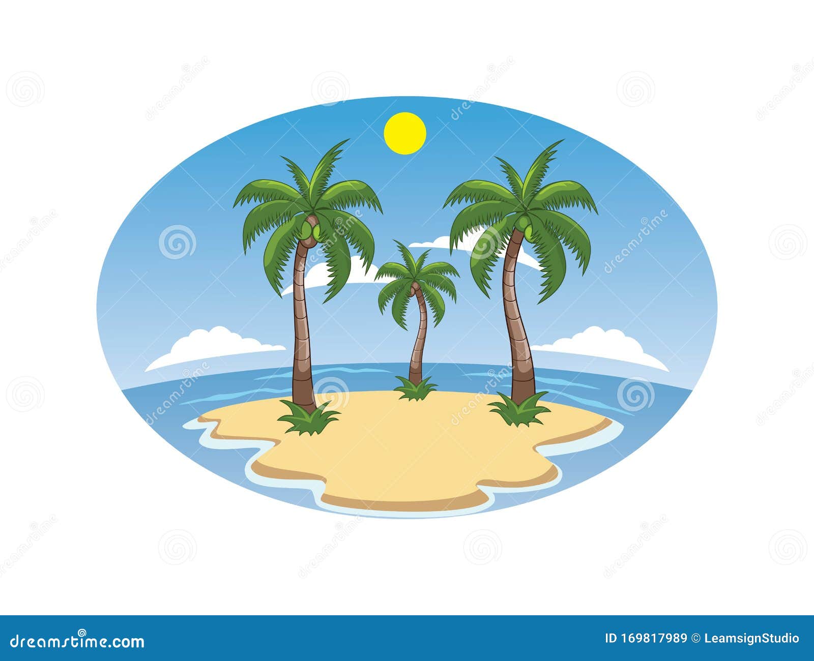Dibujo De Una Isla De Playa Ilustración del Vector - Ilustración de  muestra, elemento: 169817989