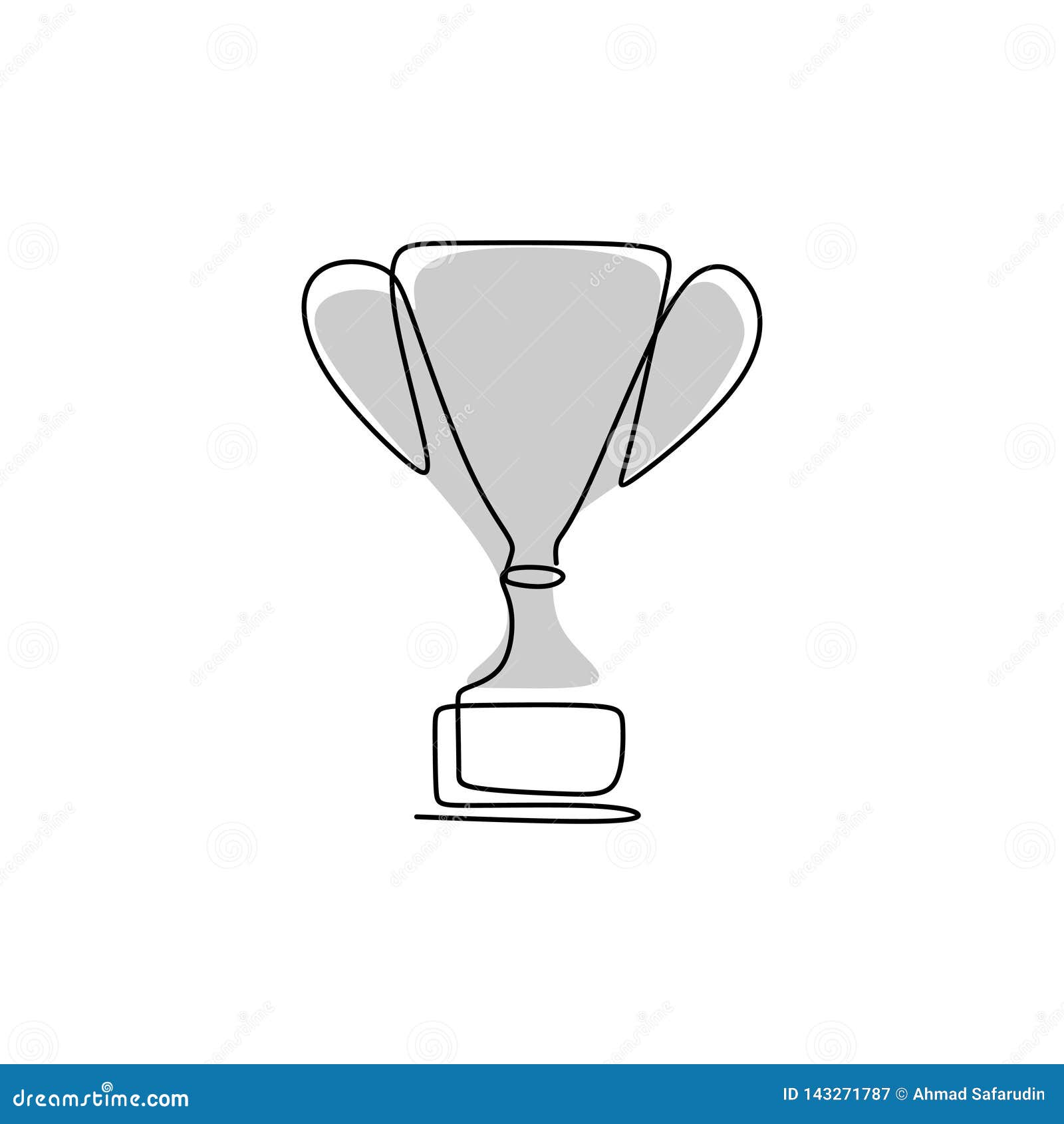 Dibujo De Una Línea Continua De Trofeos Del Premio Para Los Campeones Stock  de ilustración - Ilustración de mano, éxito: 143271787