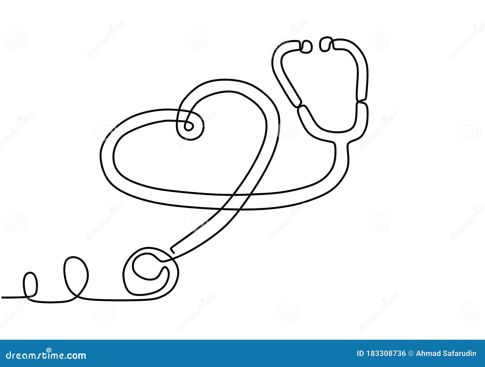 Dibujo De Una Sola Línea De La Medicina Estetoscopio. Atención De La Salud  Mundial Día De La Ciencia Médica Investigación Médico E Ilustración del  Vector - Ilustración de salud, continuo: 183308736