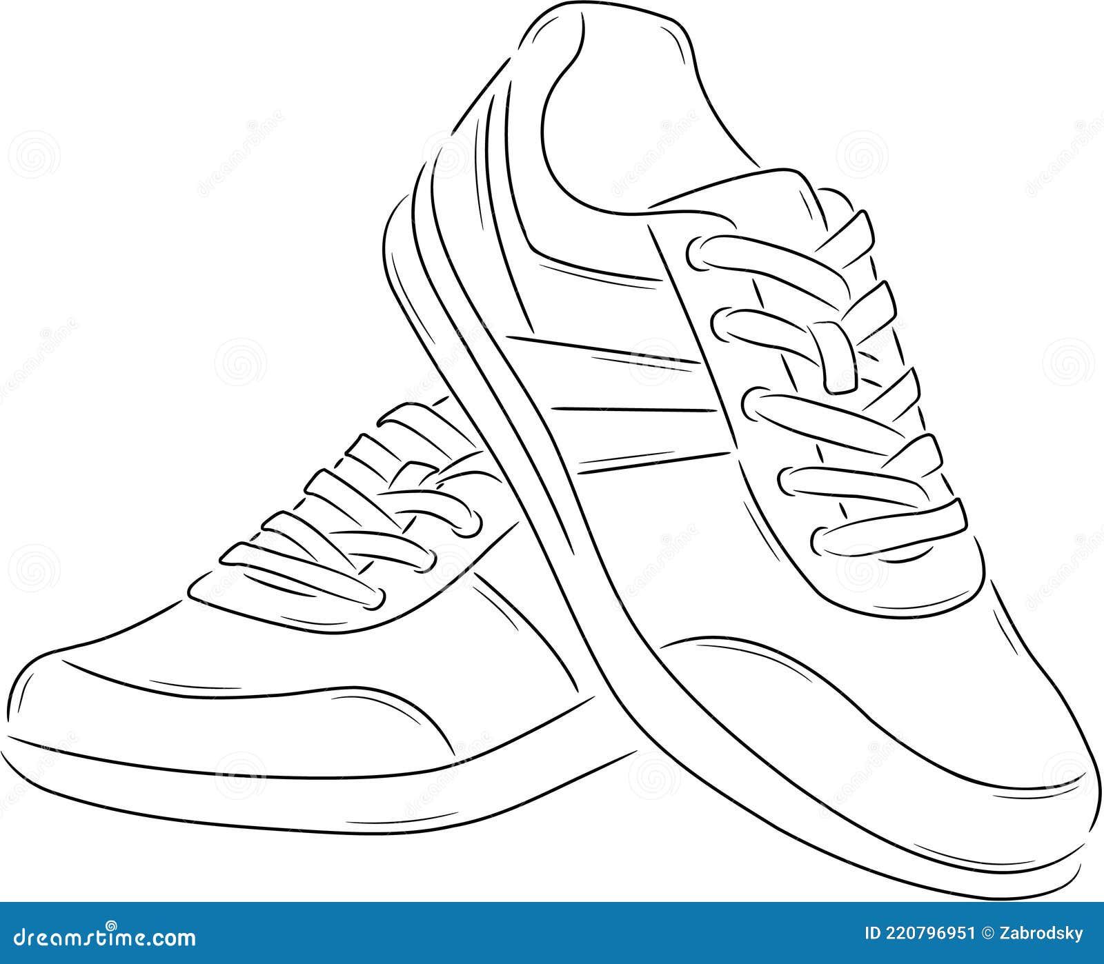 Dibujo De Zapatos Deportivos Para Mujer Ilustración del Vector